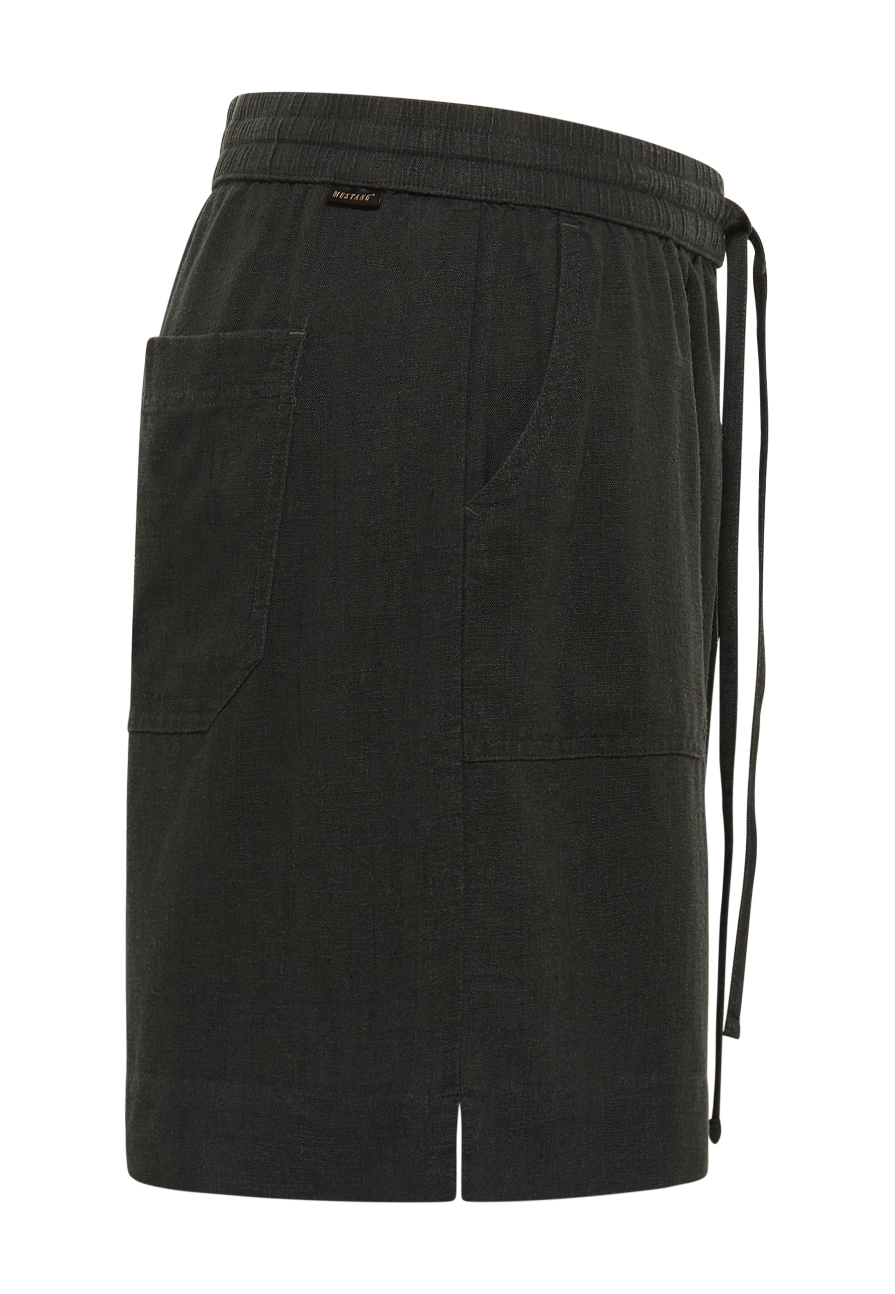 shorts, drawstring, pocket, linen, black