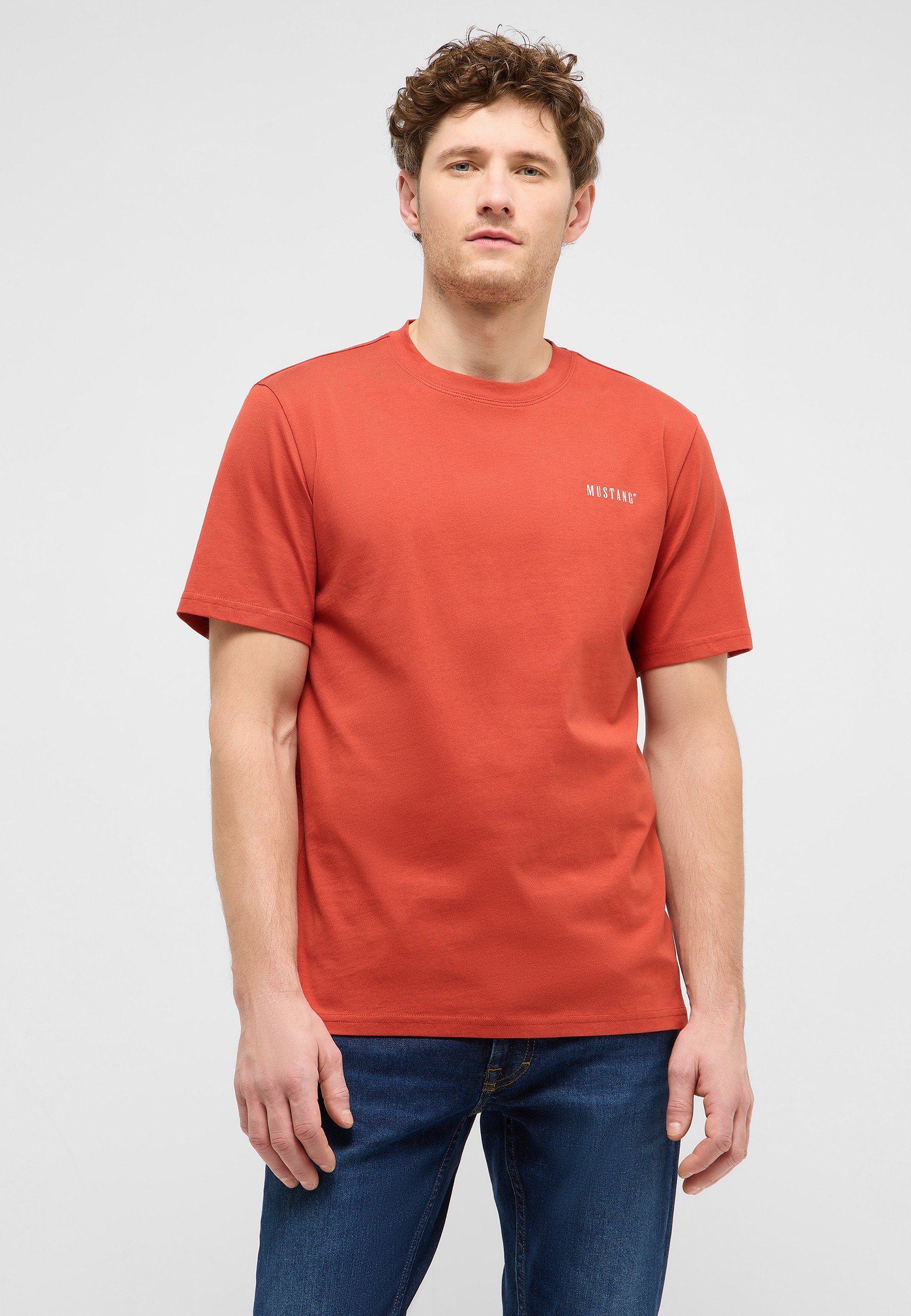 Tee, T-Shirt, Kurzarm, Rot, Mustang