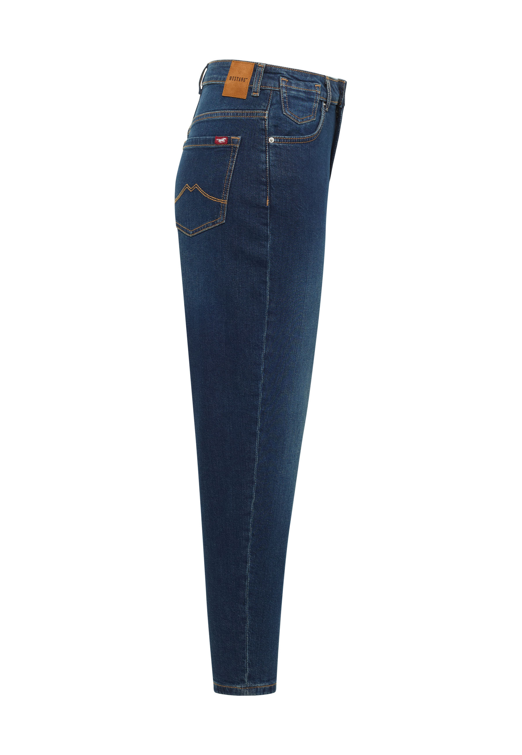 Jeans, Denim, Straight leg, Blue, Back pocket stitch
