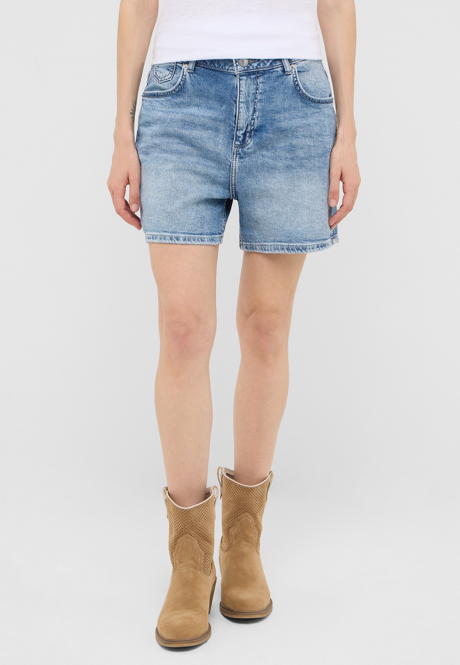 Jeansshorts, Denim, Blau, Stoffhose, Knöchellang