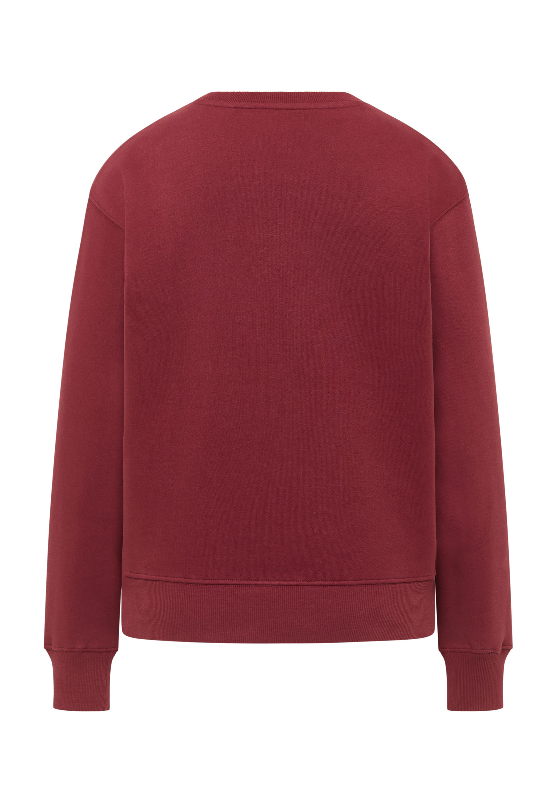 Sweatshirt, Crewneck, Long sleeves, Burgundy, Solid color