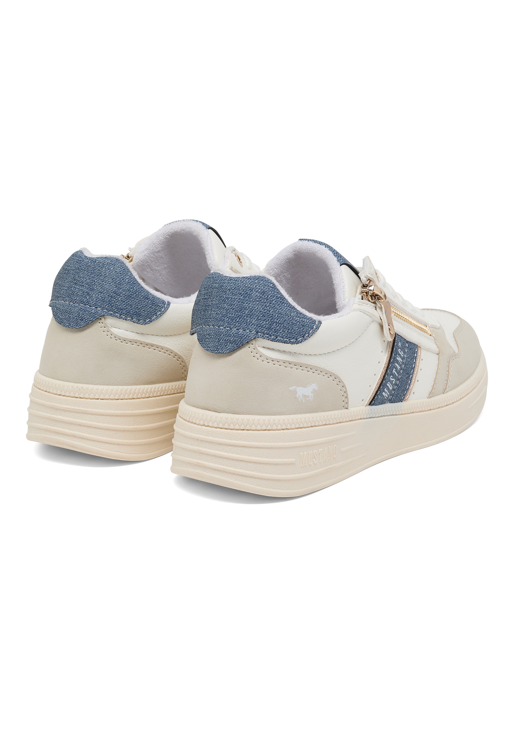Sneaker, Kinderschuhe, Grau, Denim-Detail, Schnürer mit Reißverschluss