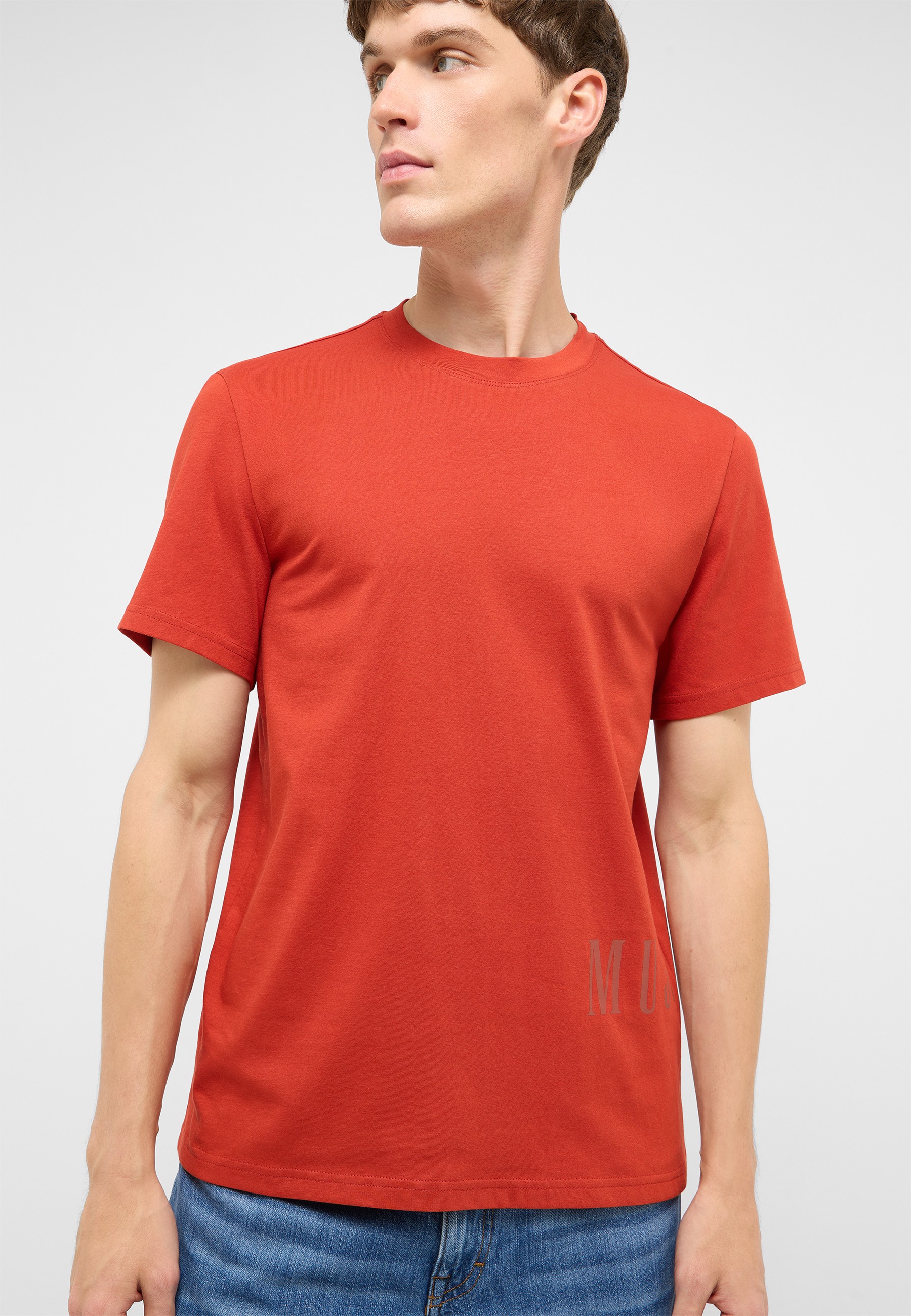 T-Shirt, Kurzärmelig, Rot, Rundhals, Unifarben