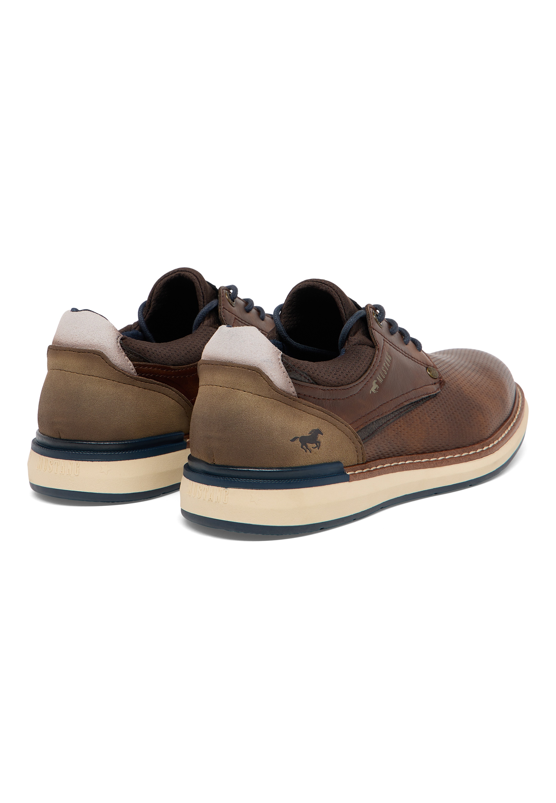 Sneaker, Brown, Leder, Mesh, Low-cut