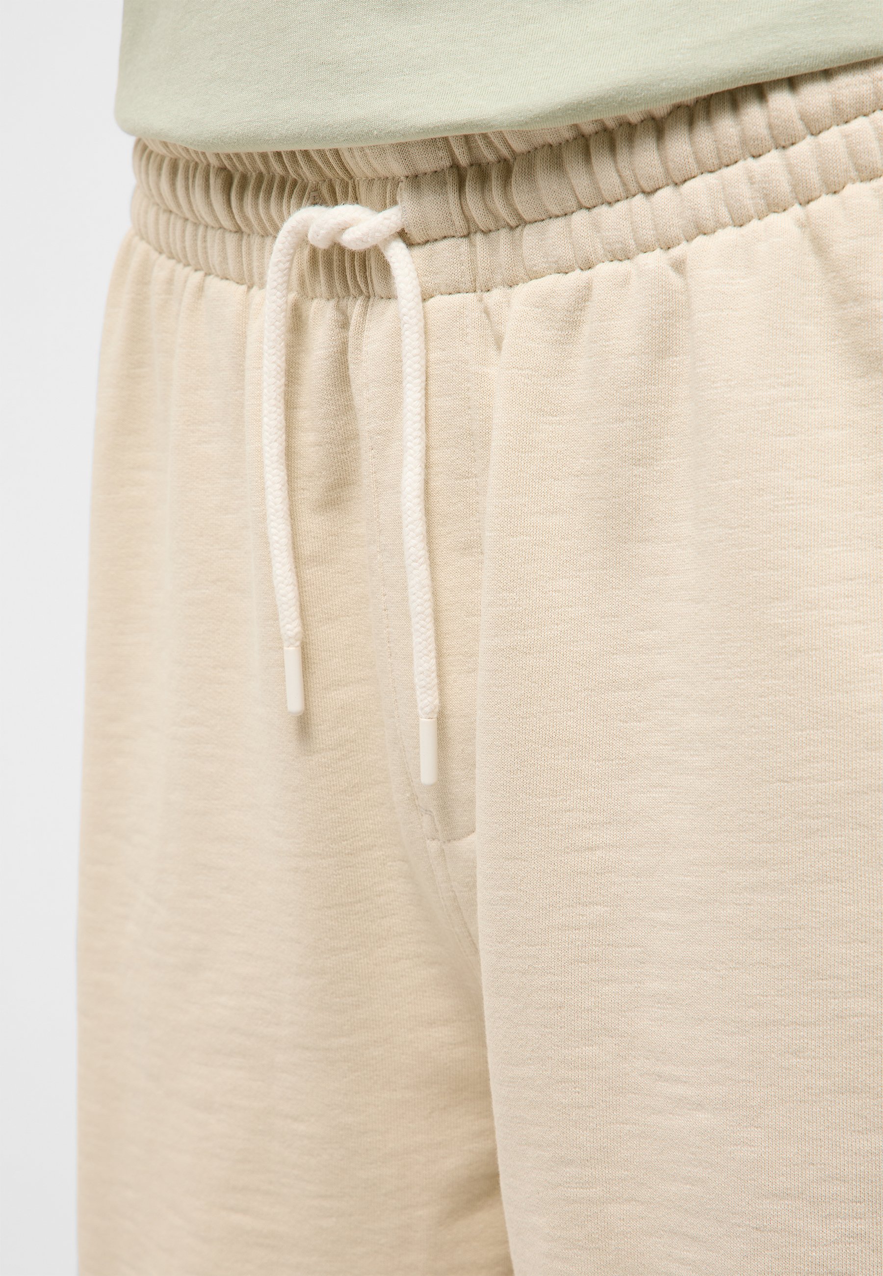 Beige Hose, Sweatpants, Kordelzug, Gummibund, Baumwolle