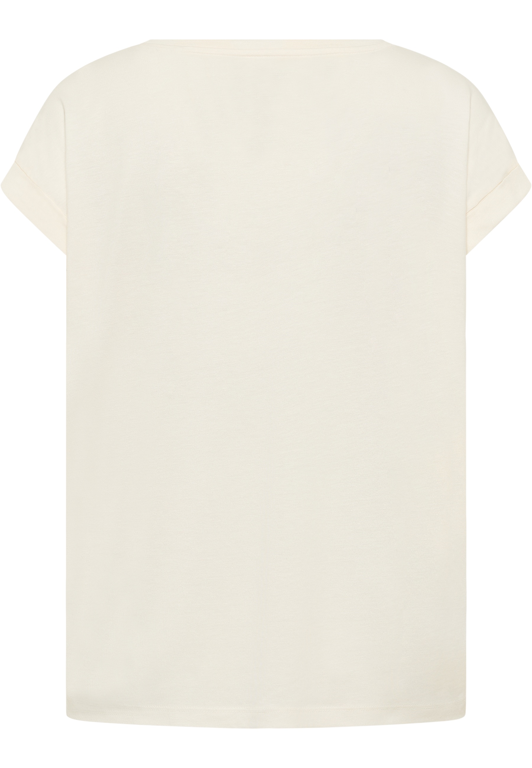 T-Shirt, Plain, Beige, Kurzarm, Rundhalsausschnitt