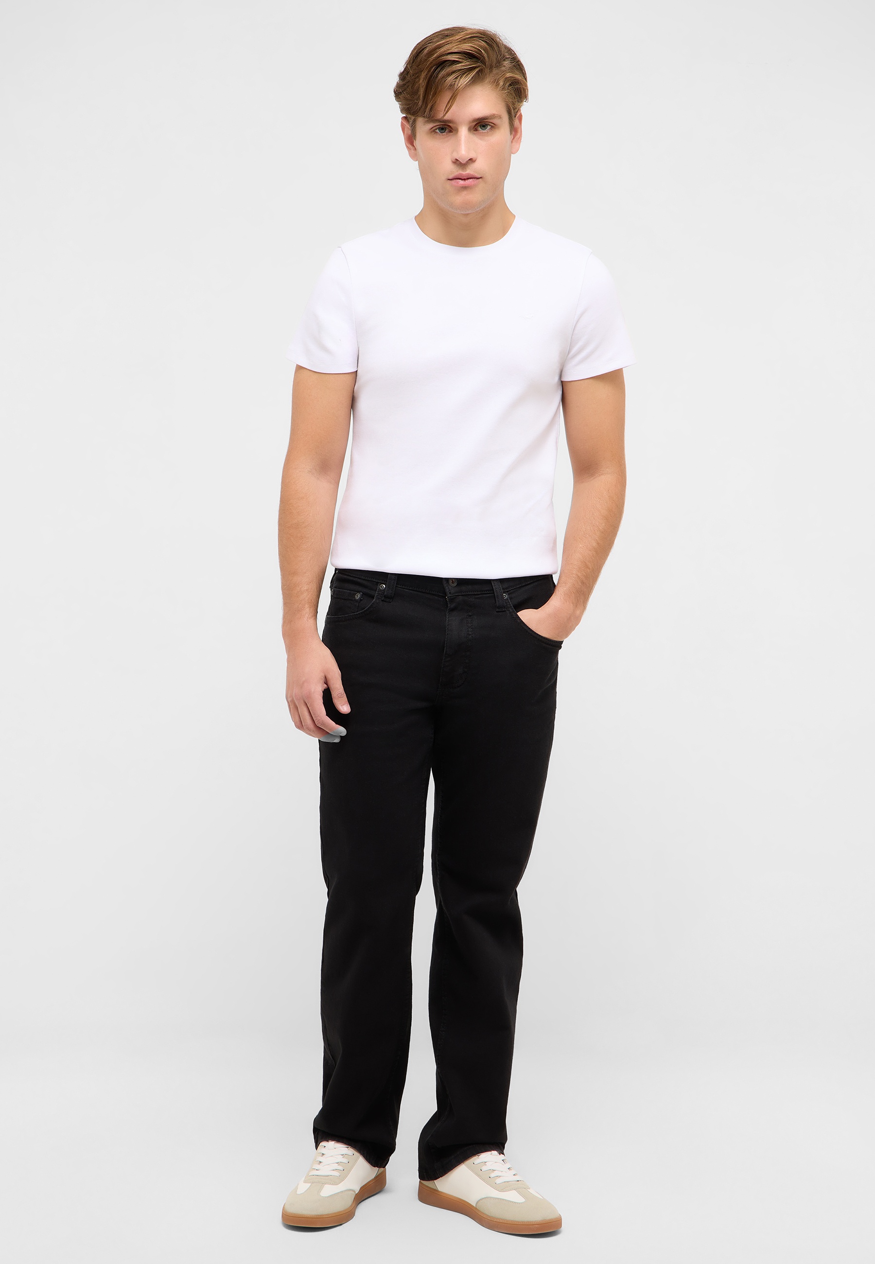 T-shirt, Kurzarm, Weiß, Herren, Basic