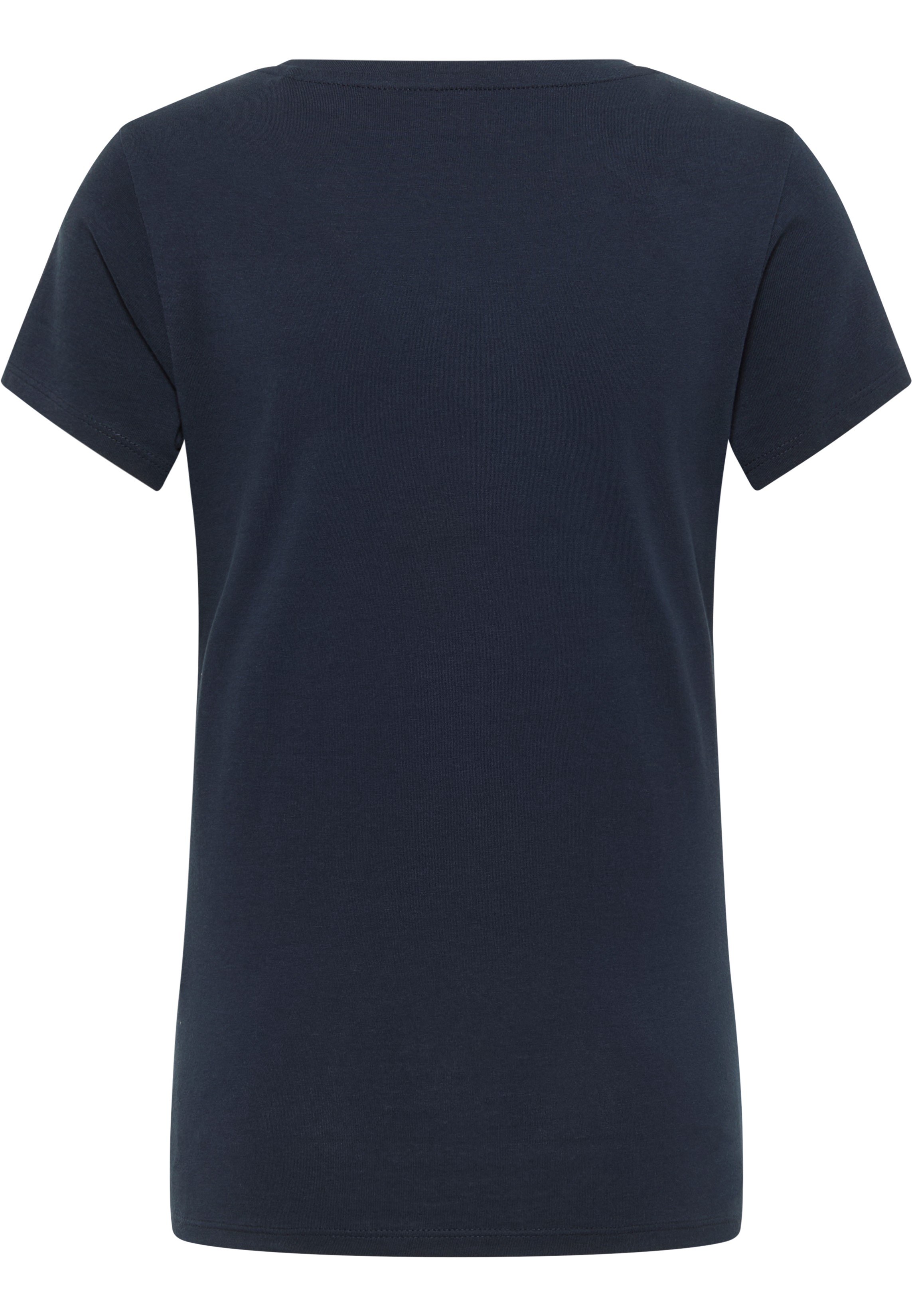 T‑shirt, Navy, Kurzarm, Baumwolle, einfarbig