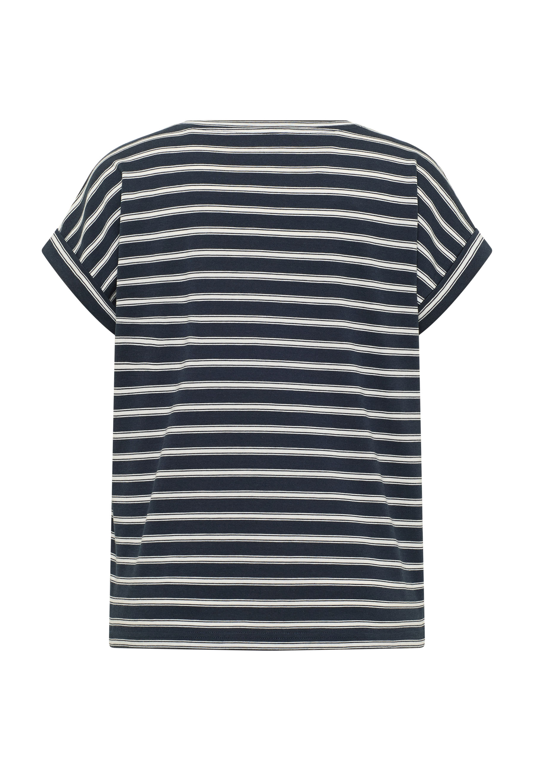 T-Shirt, Streifen, Kurzarm, Herren, Weiß/navy