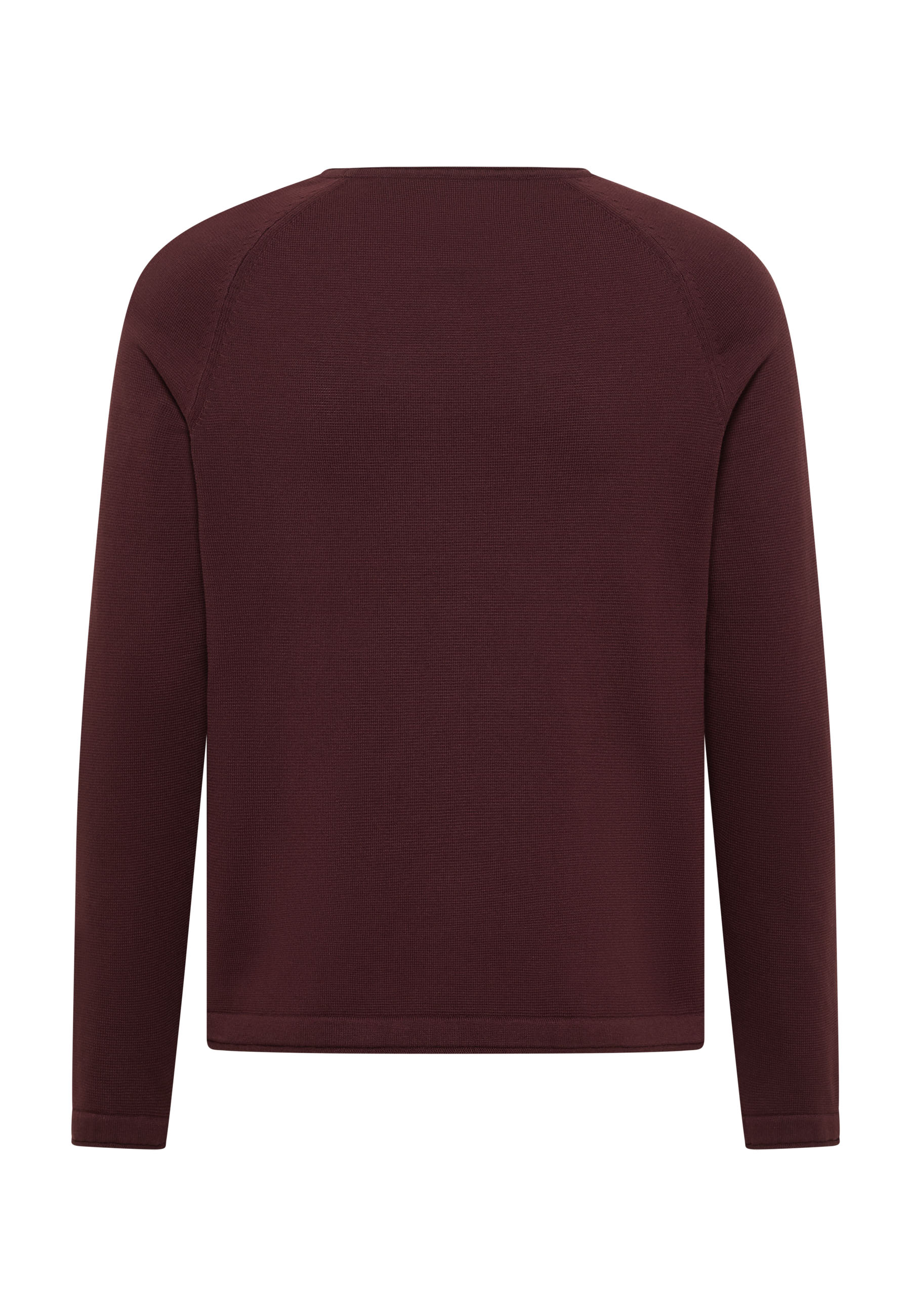 Pullover, Langarm, Knit, Burgunderrot, Unifarben