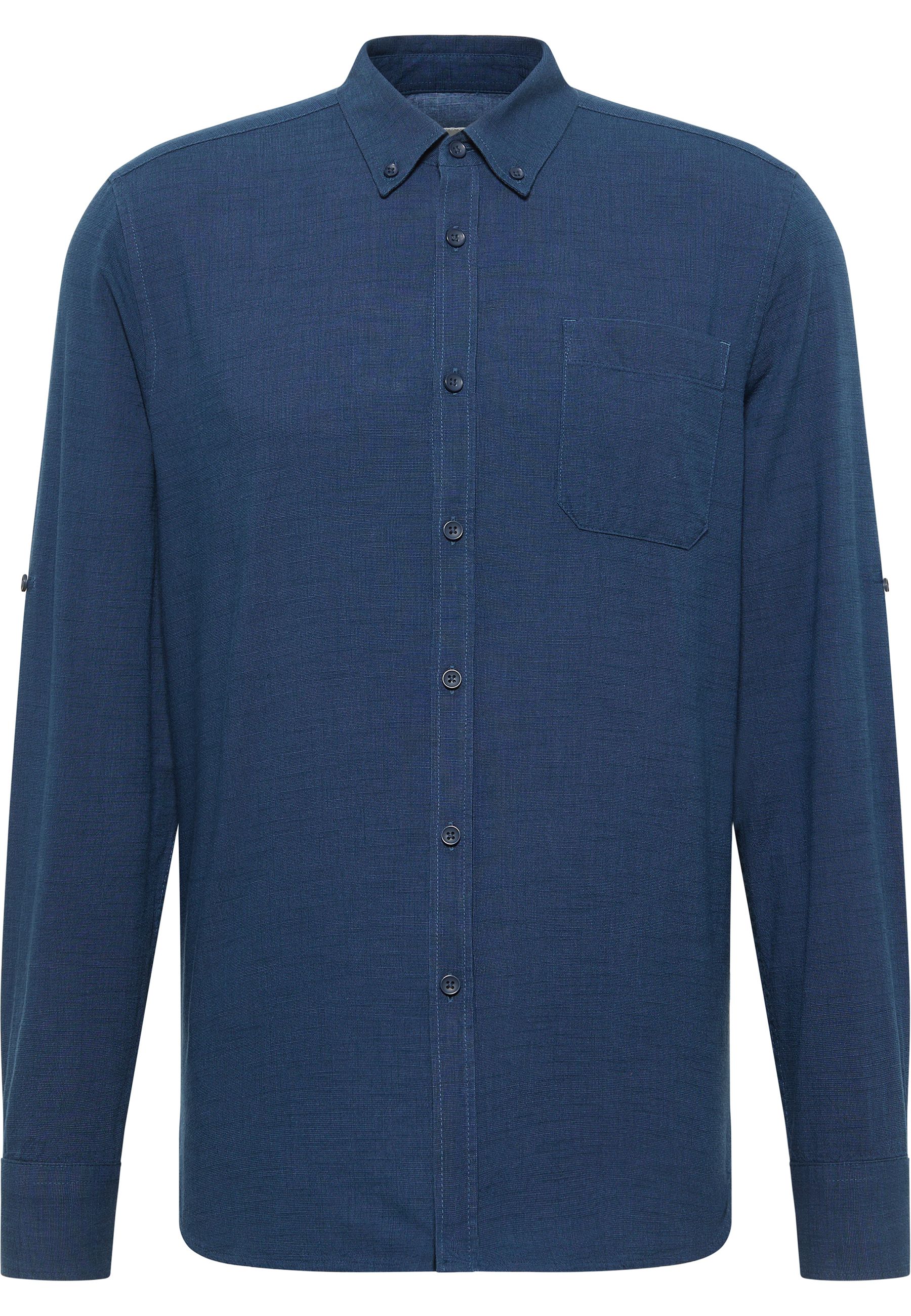 Mustang Herren Langarmhemd Style Rawlins, dunkelblau