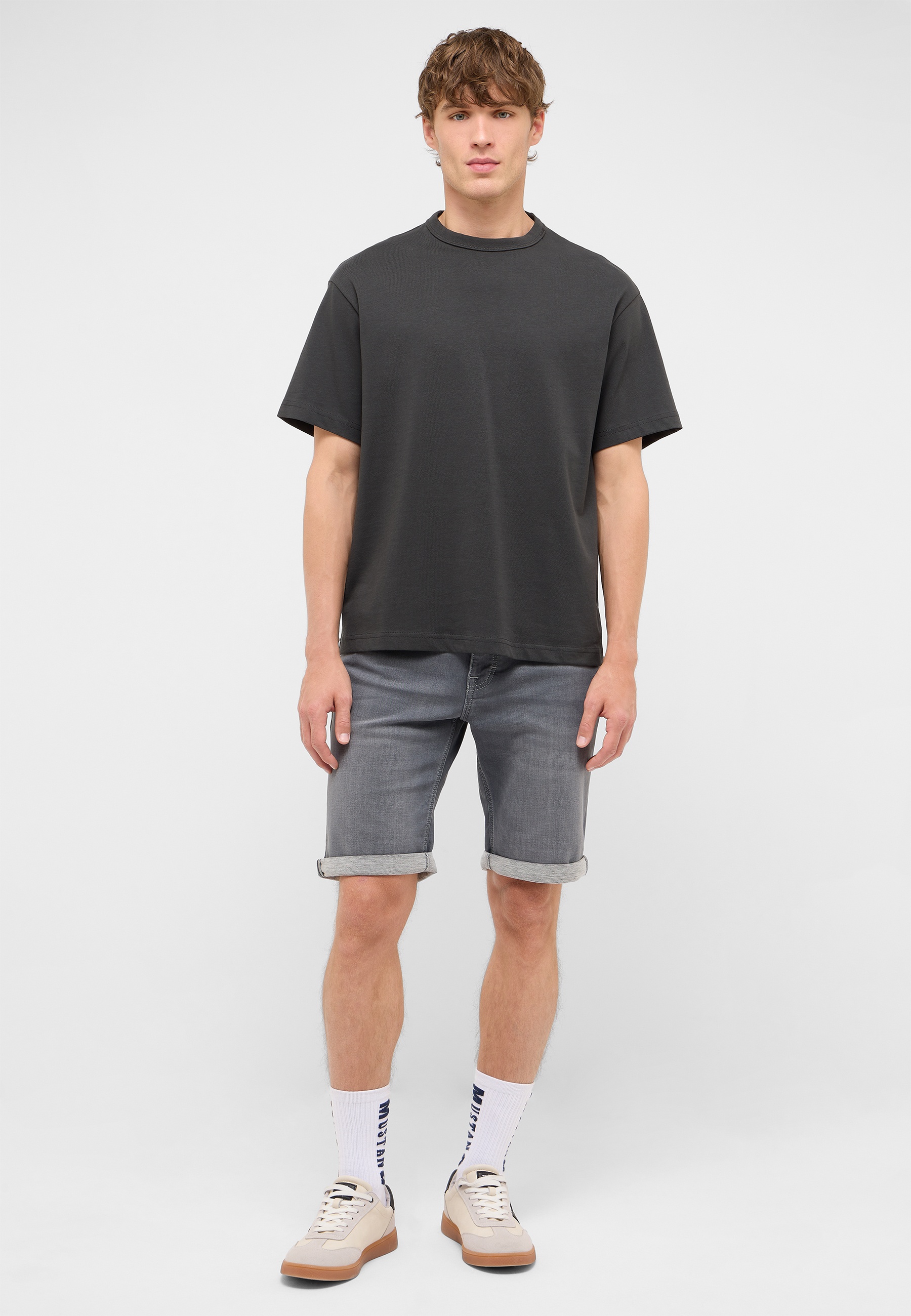 T-Shirt, Kurzarm, Graues Shirt, Herren Shirt, Casual