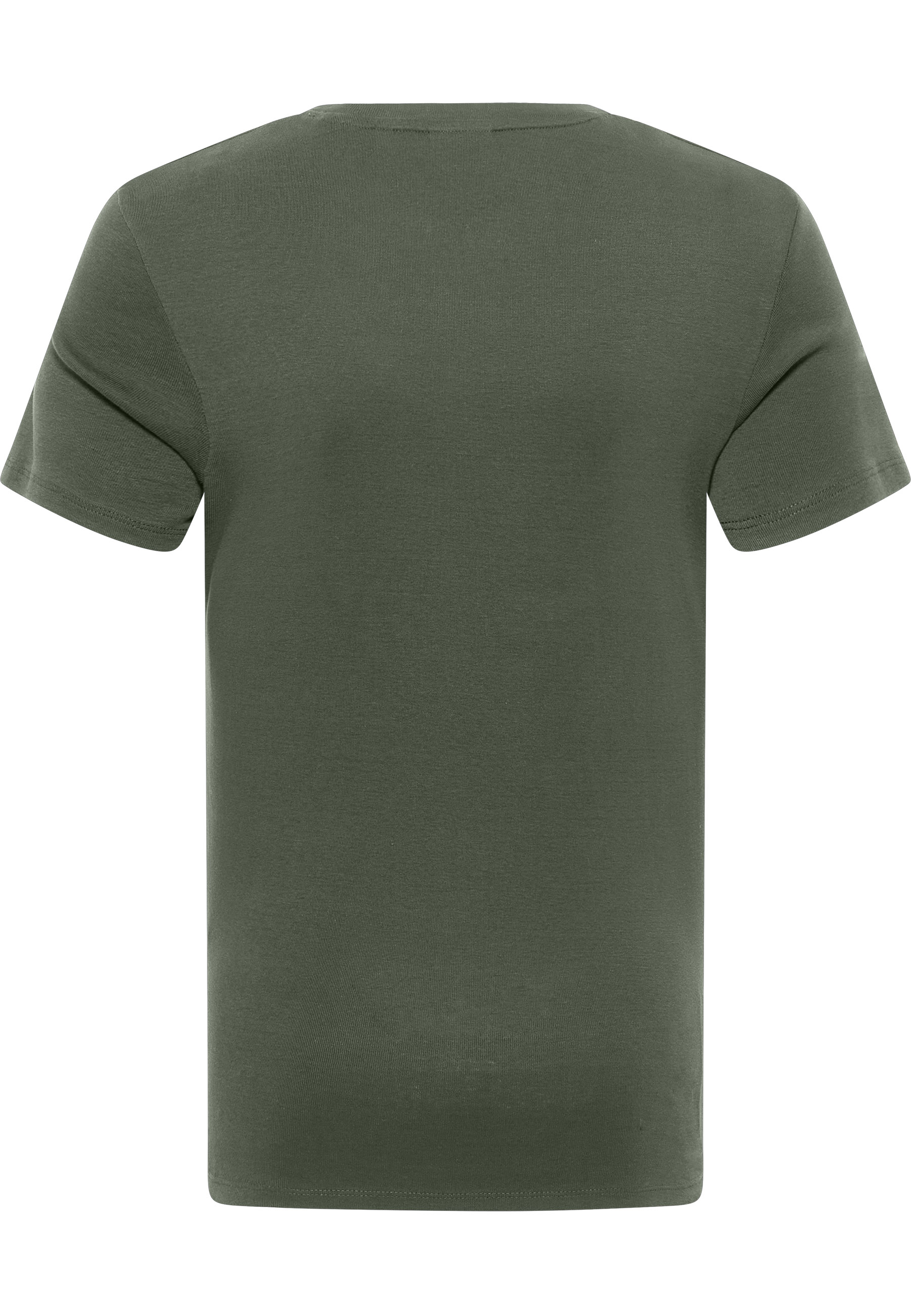T-Shirt, Kurzarm, Armygrün, Rundhals, Baumwollmischung