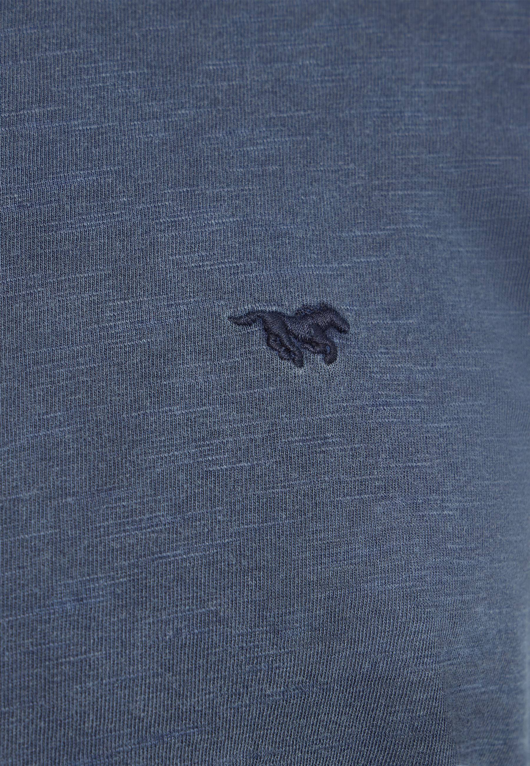 T-Shirt, Baumwolle, Blau, Stickerei-Logo, Kurzarm
