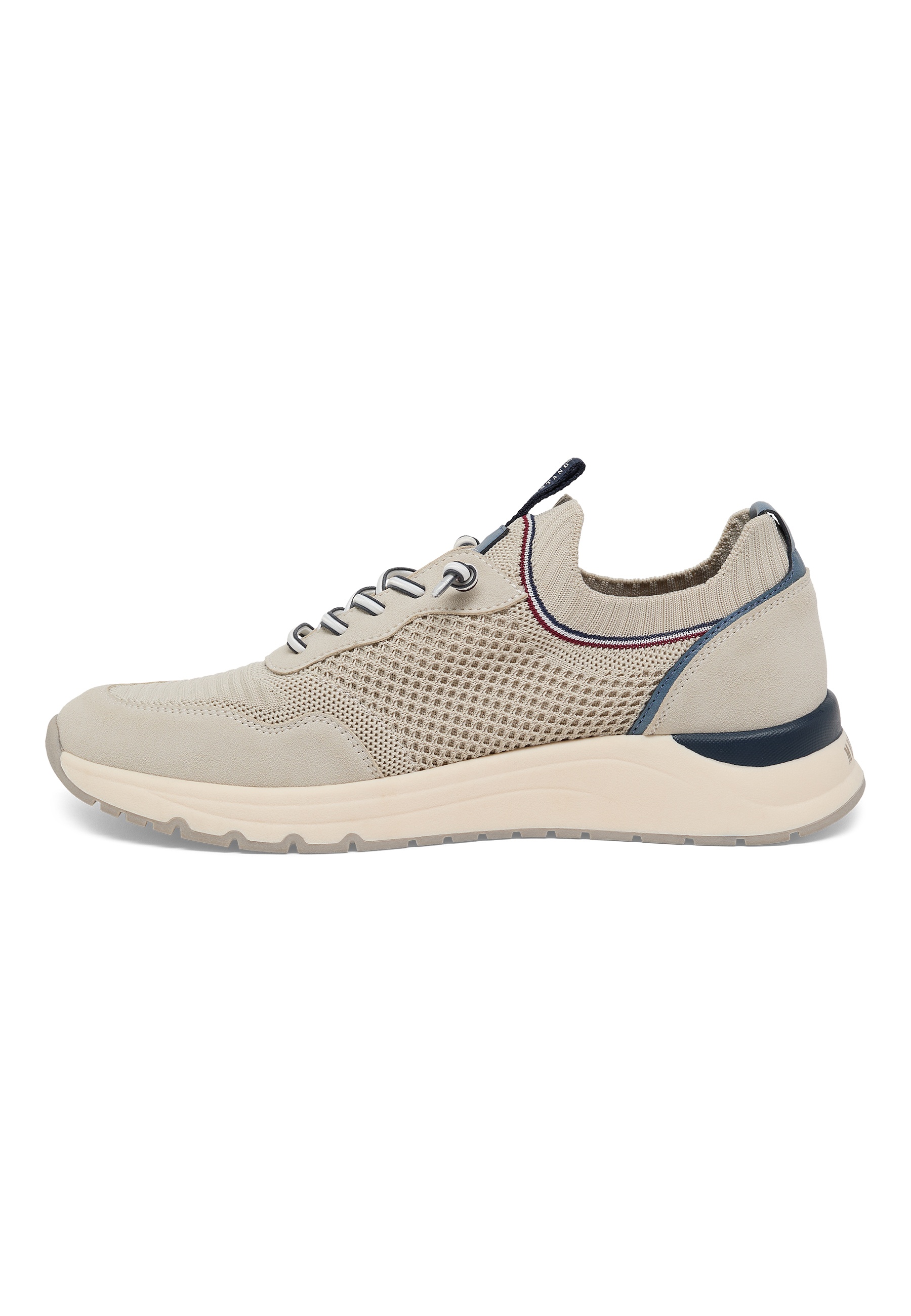 Sneaker, Beige, Mesh, Schnürschuh, Gummi-Laufsohle