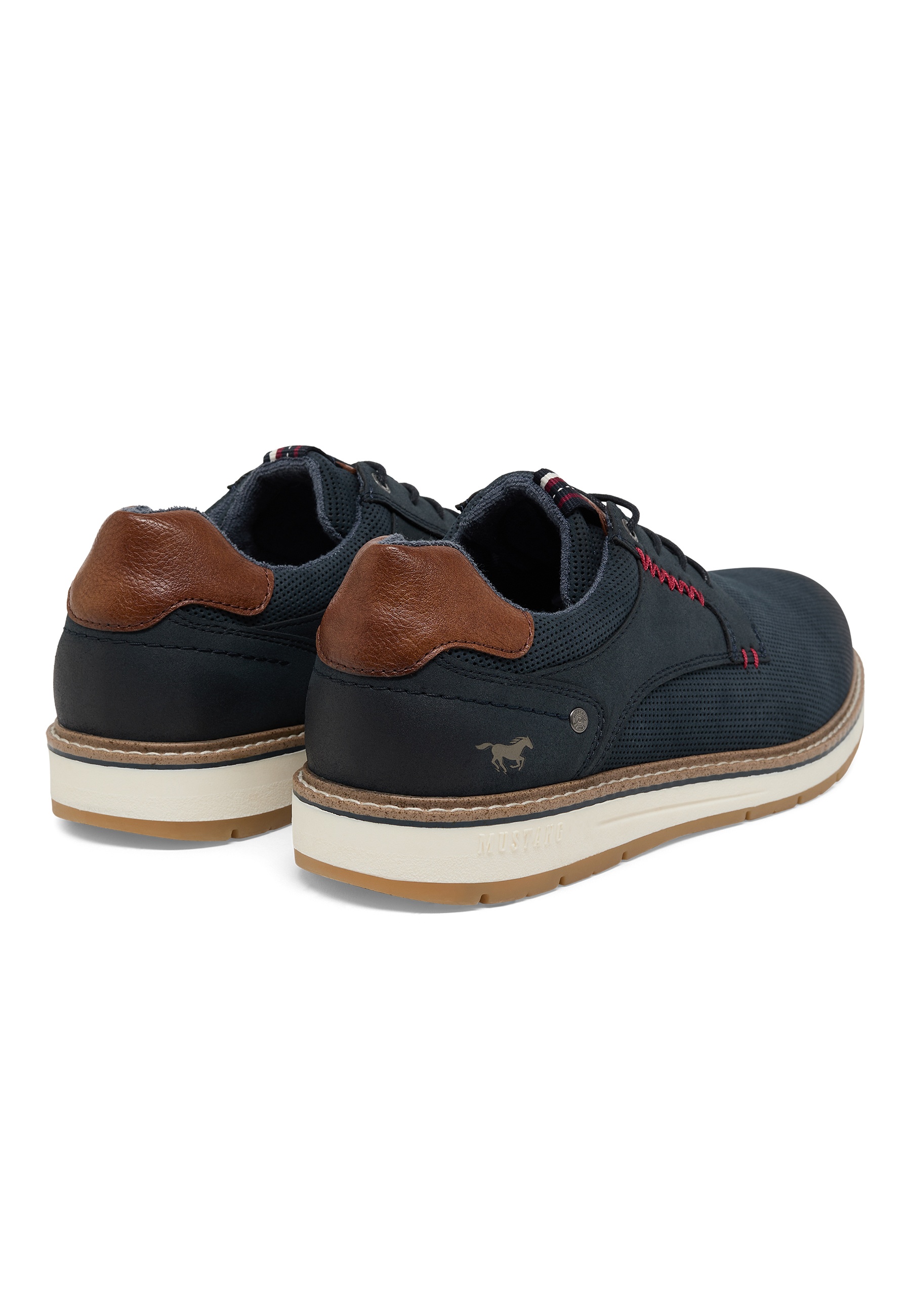 Sneaker, Navy, Lederpatch, Gummi-Sohle, Mesh