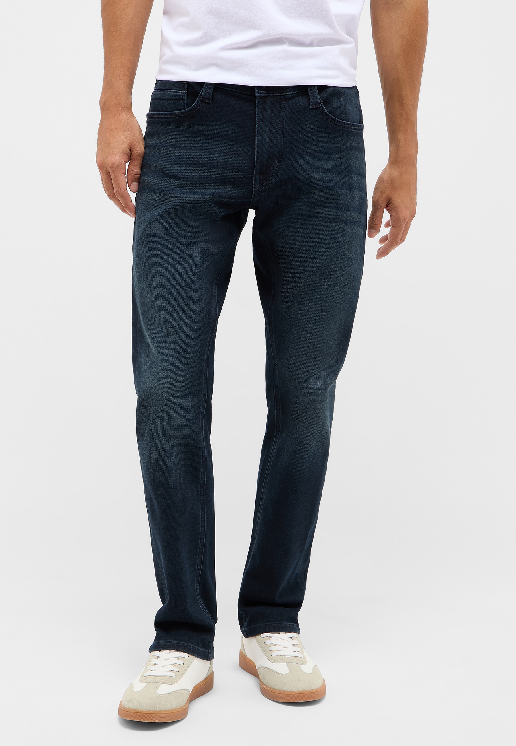 jeans, Denim, straight leg, mittelblau, casual pants