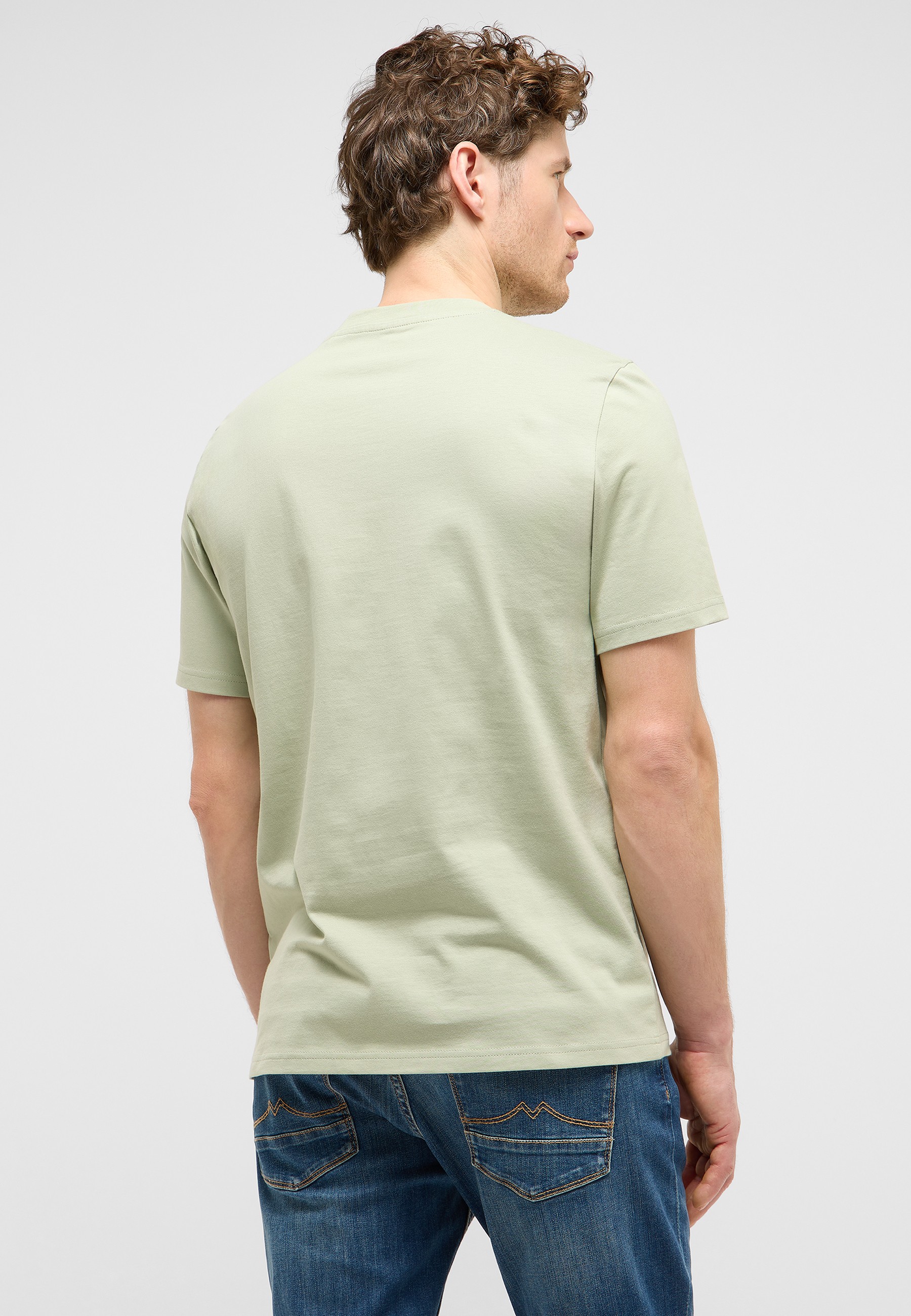 t-shirt, kurzarm, unifarben, baumwolle, hellgrün