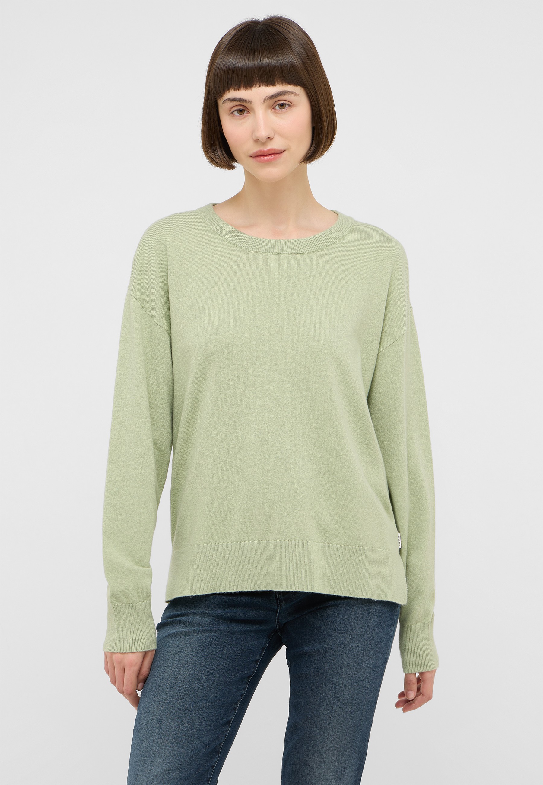 Pullover, Longsleeve, Rundhals, Unifarben, Mütze