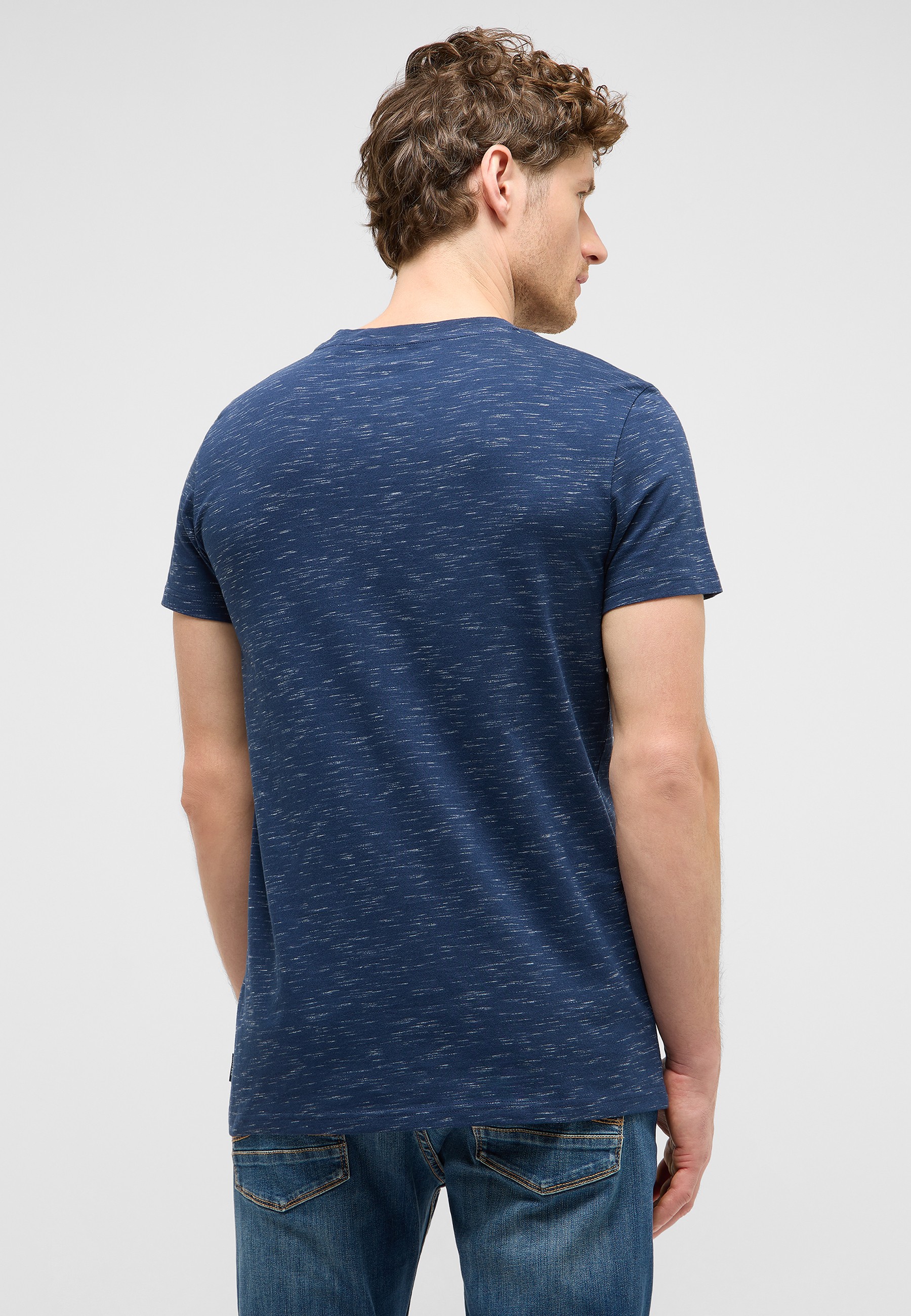 Tee, Kurzarmshirt, Mustertextur, Blaue Farbe, Alltagstauglich