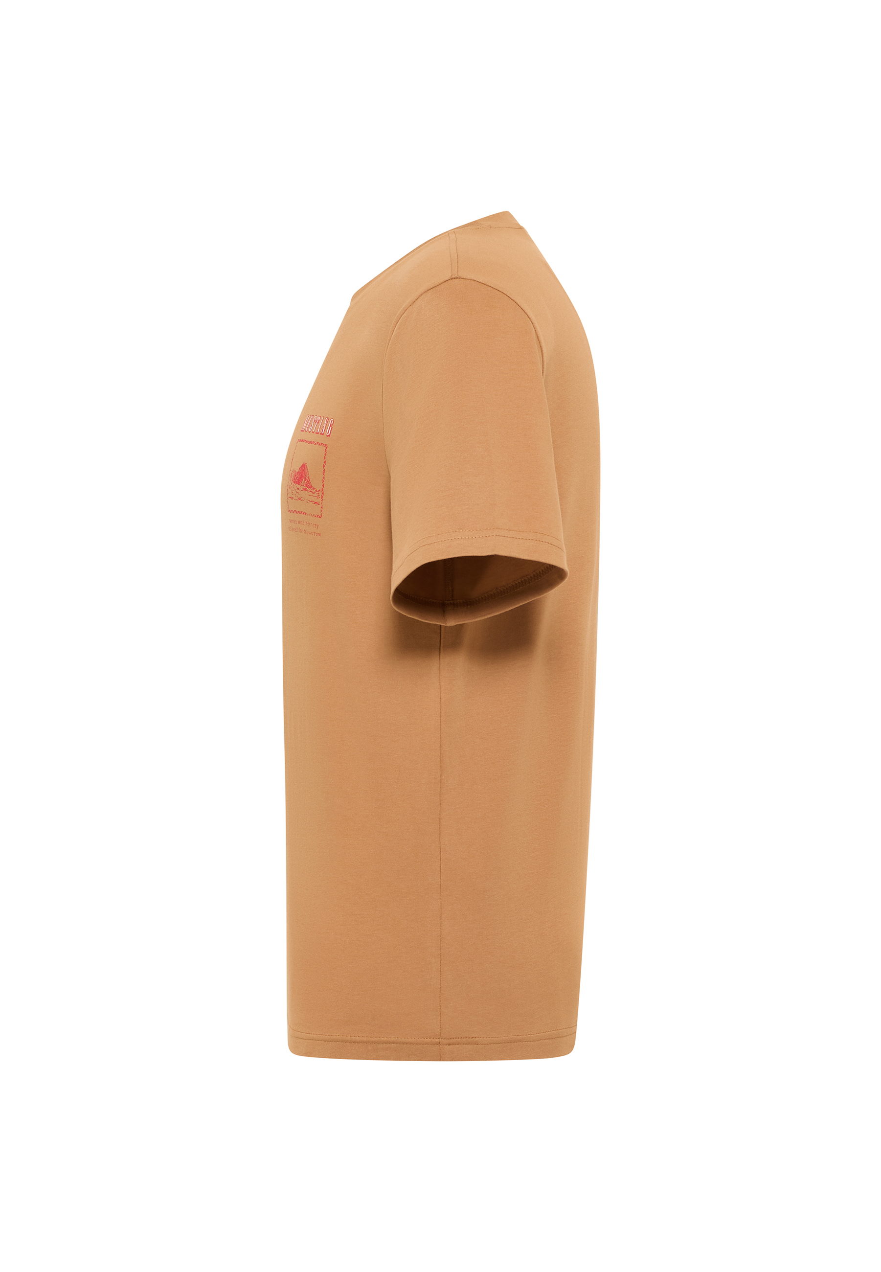 T-Shirt, Beige, Short sleeve, Crew neck, Cotton