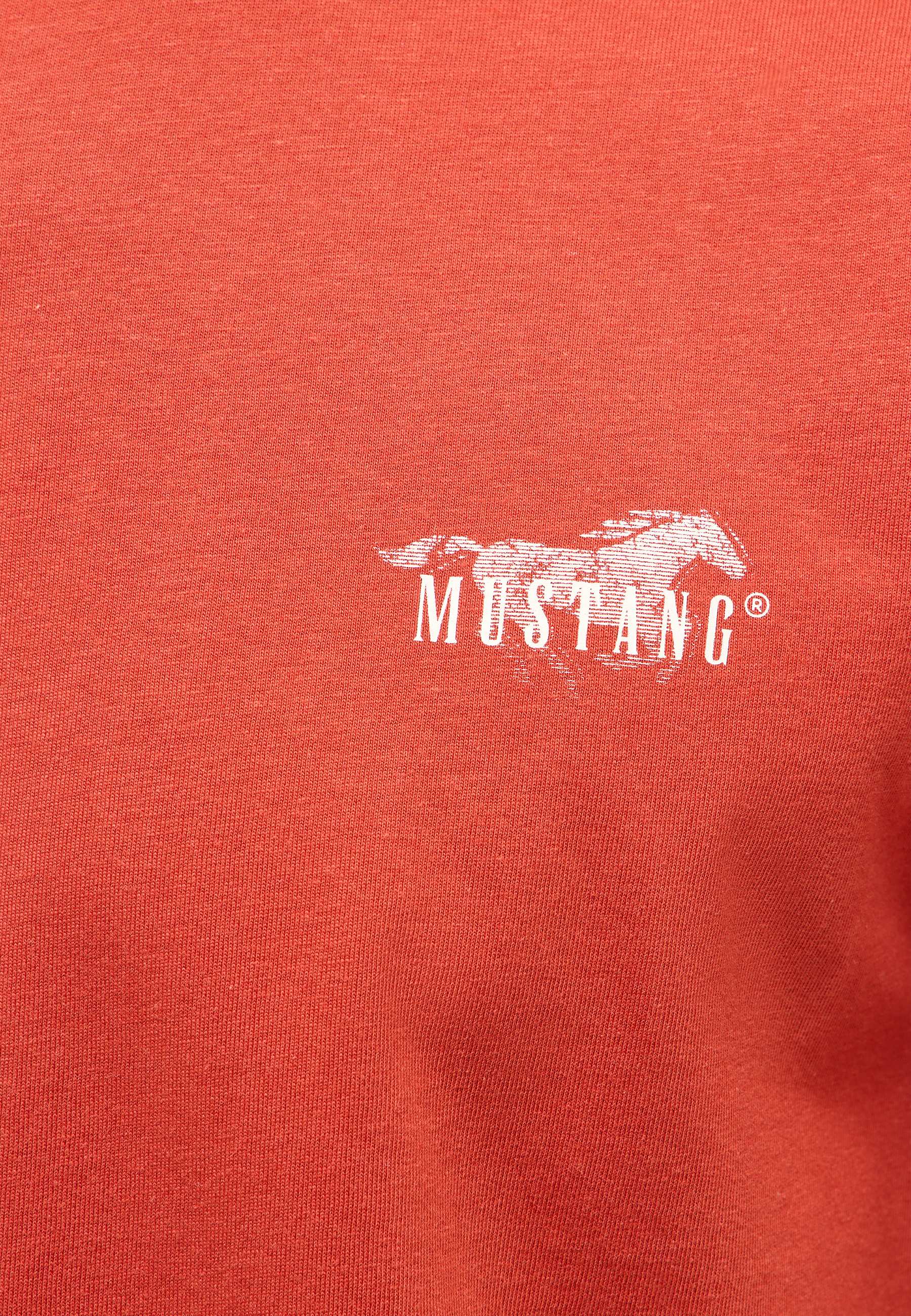 t-shirt, mustang, logo, orange, textured