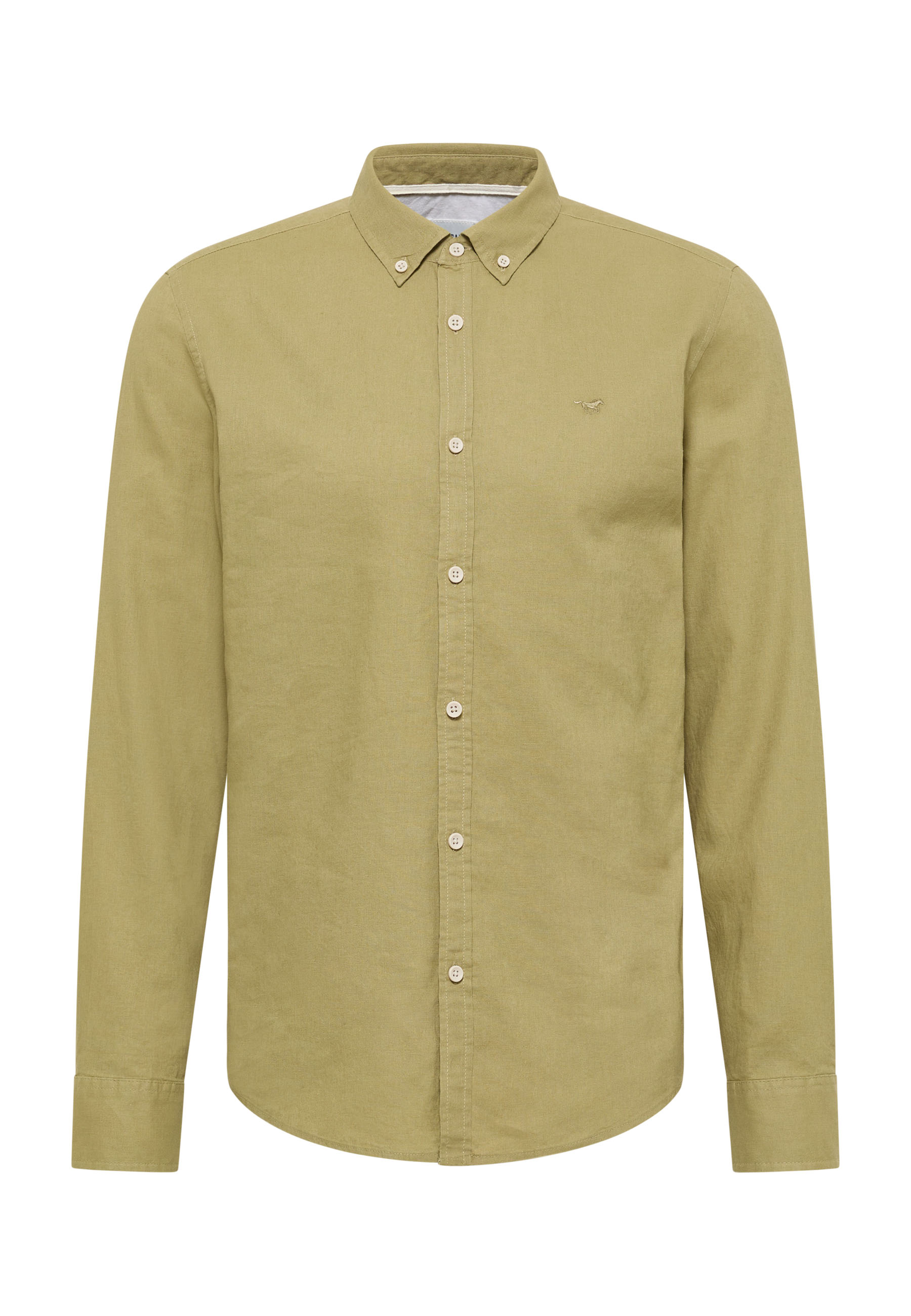 Hemd, Langarm, Knopfleiste, Kragen, Beige