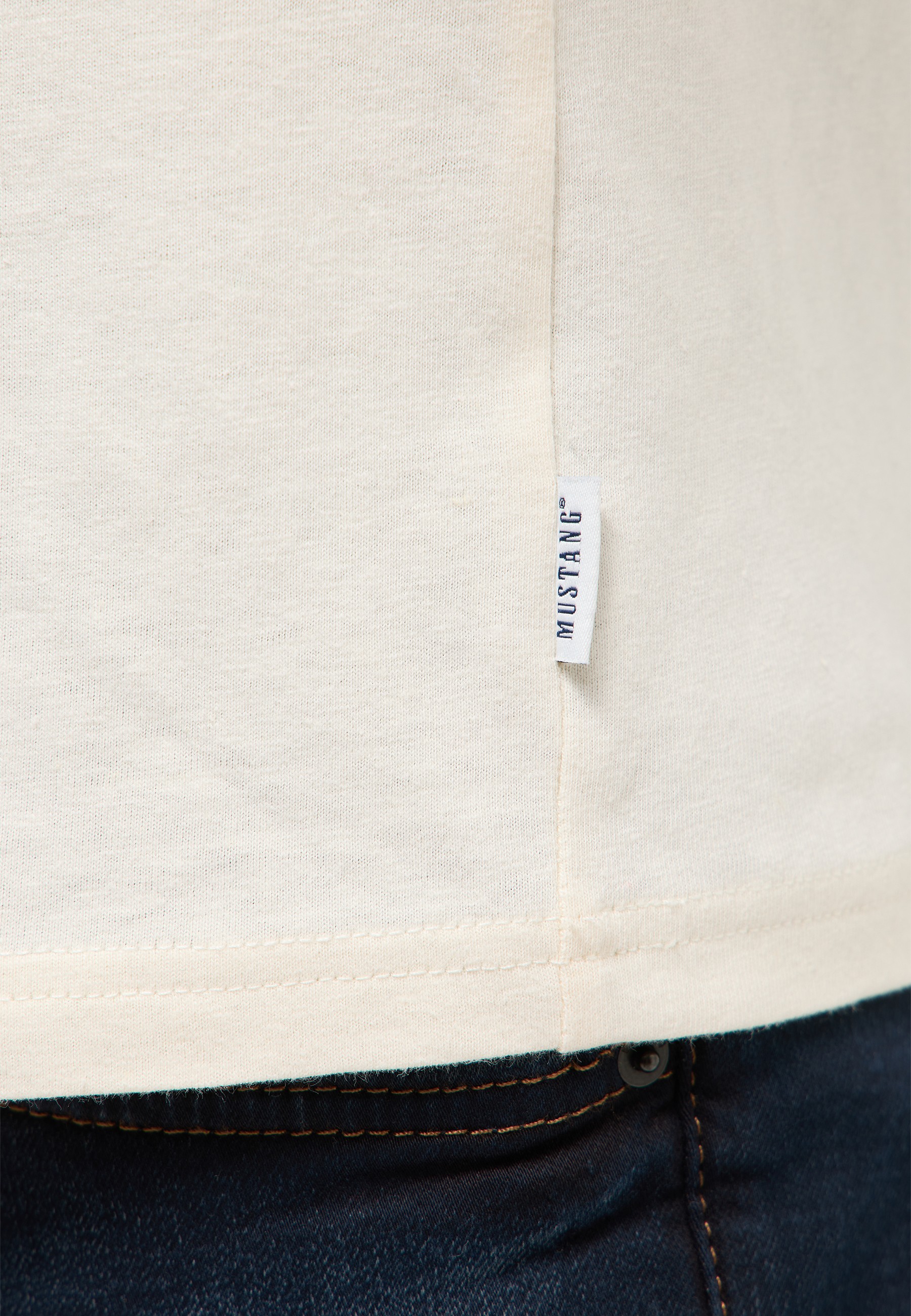 crew-neck, t-shirt, beige, Tag, Nähkante