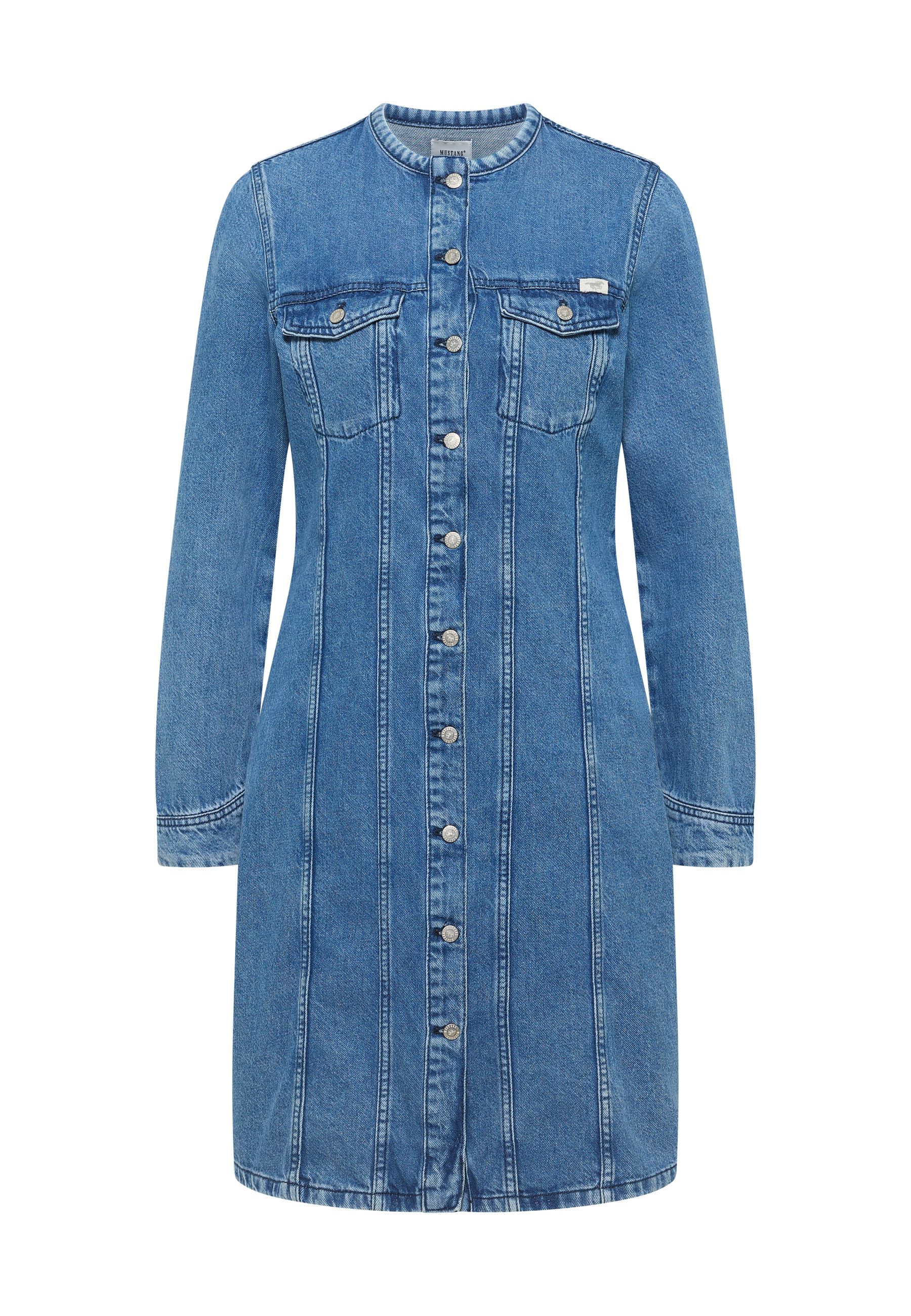 Jeanskleid, Denim, Knopfleiste, Longshirt, Taschen