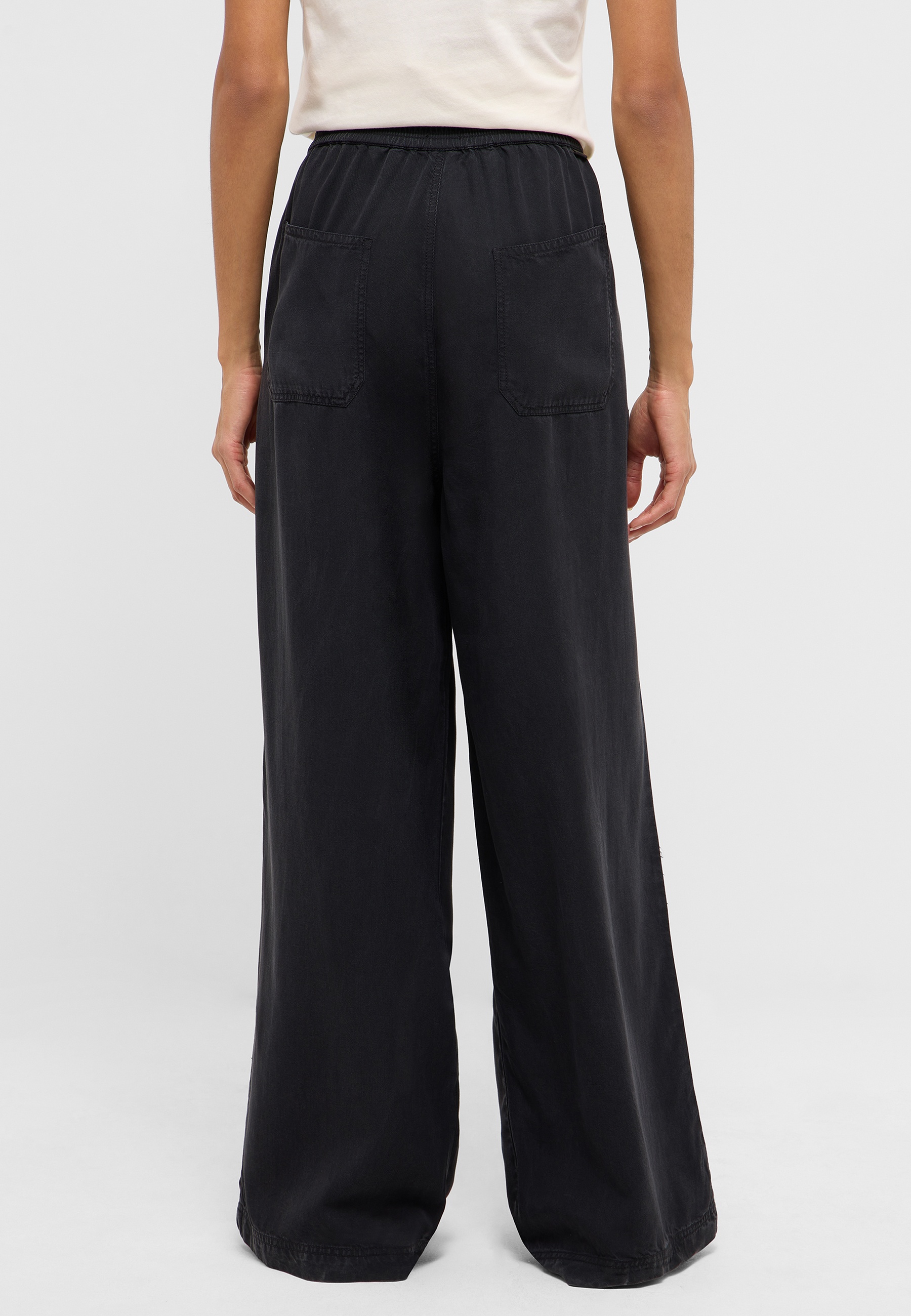 Hose, weite Beinweite, schwarz, Vorne?, Hängt?