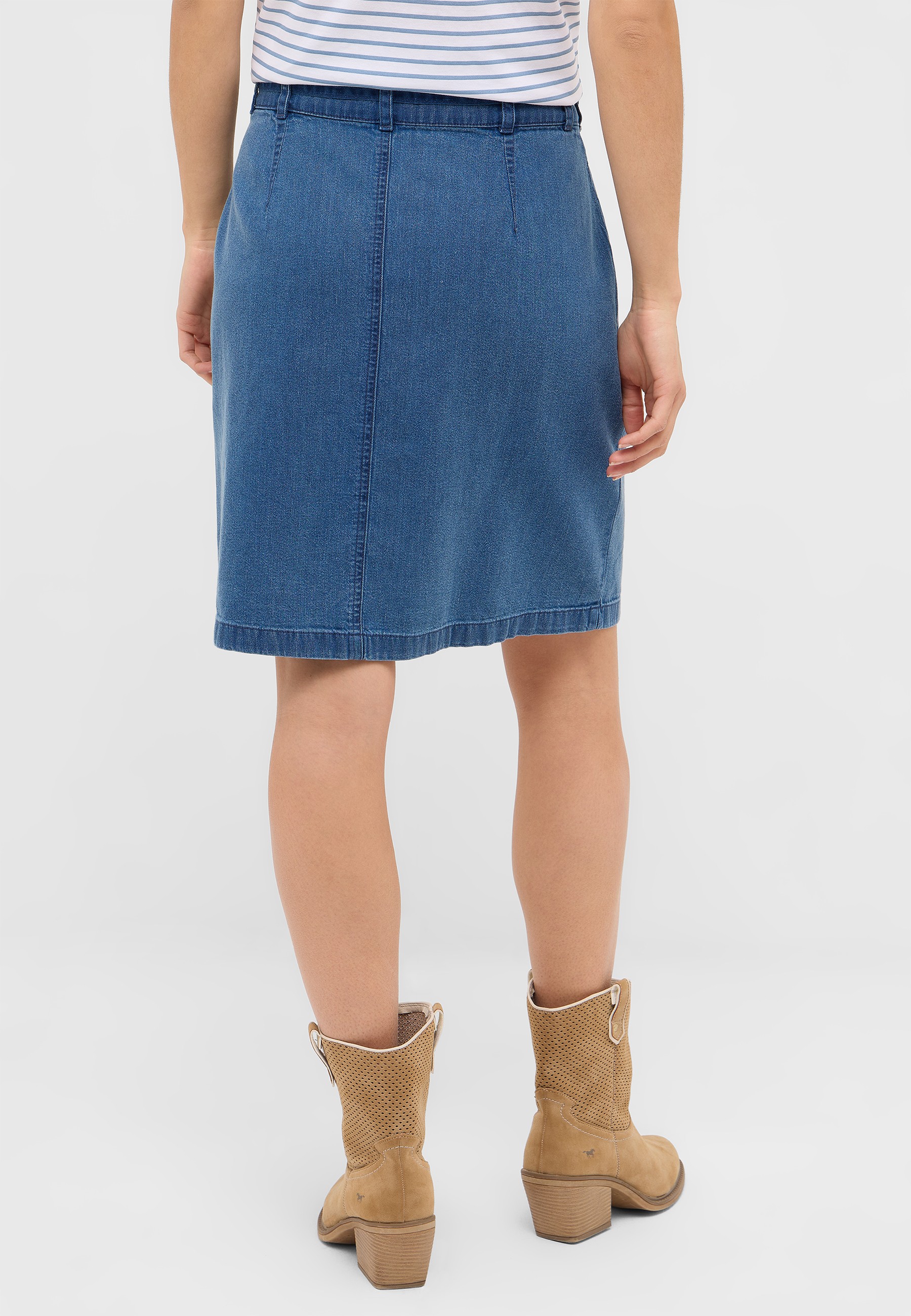 jeansrock, denim, midlenk, a-linie, jeansrock