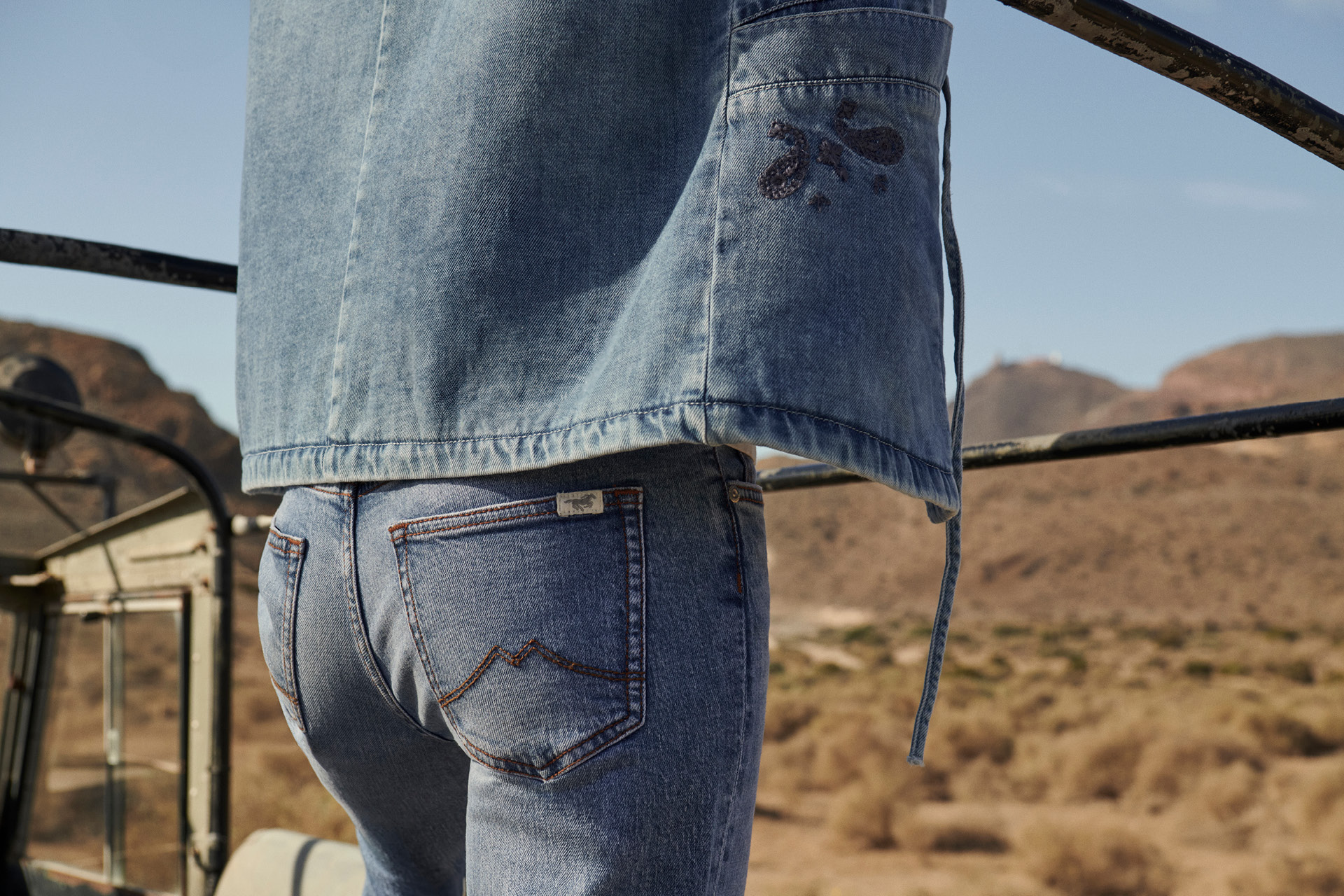 jeans, Denim, Gesäßtasche, Stickerei, Taschennaht