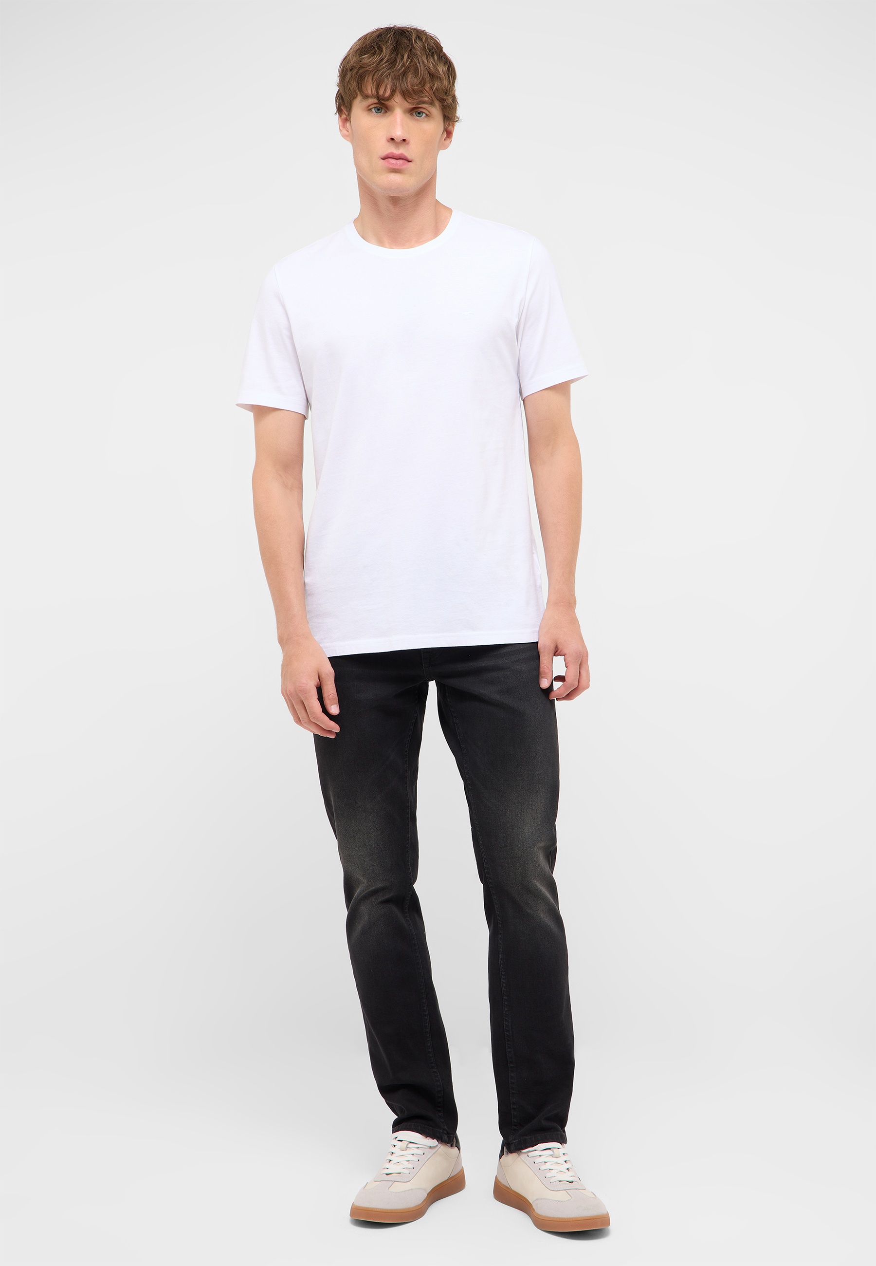 T-Shirt, Weißes Shirt, Rundhals-Shirt, Kurzarm, Basisoberteil
