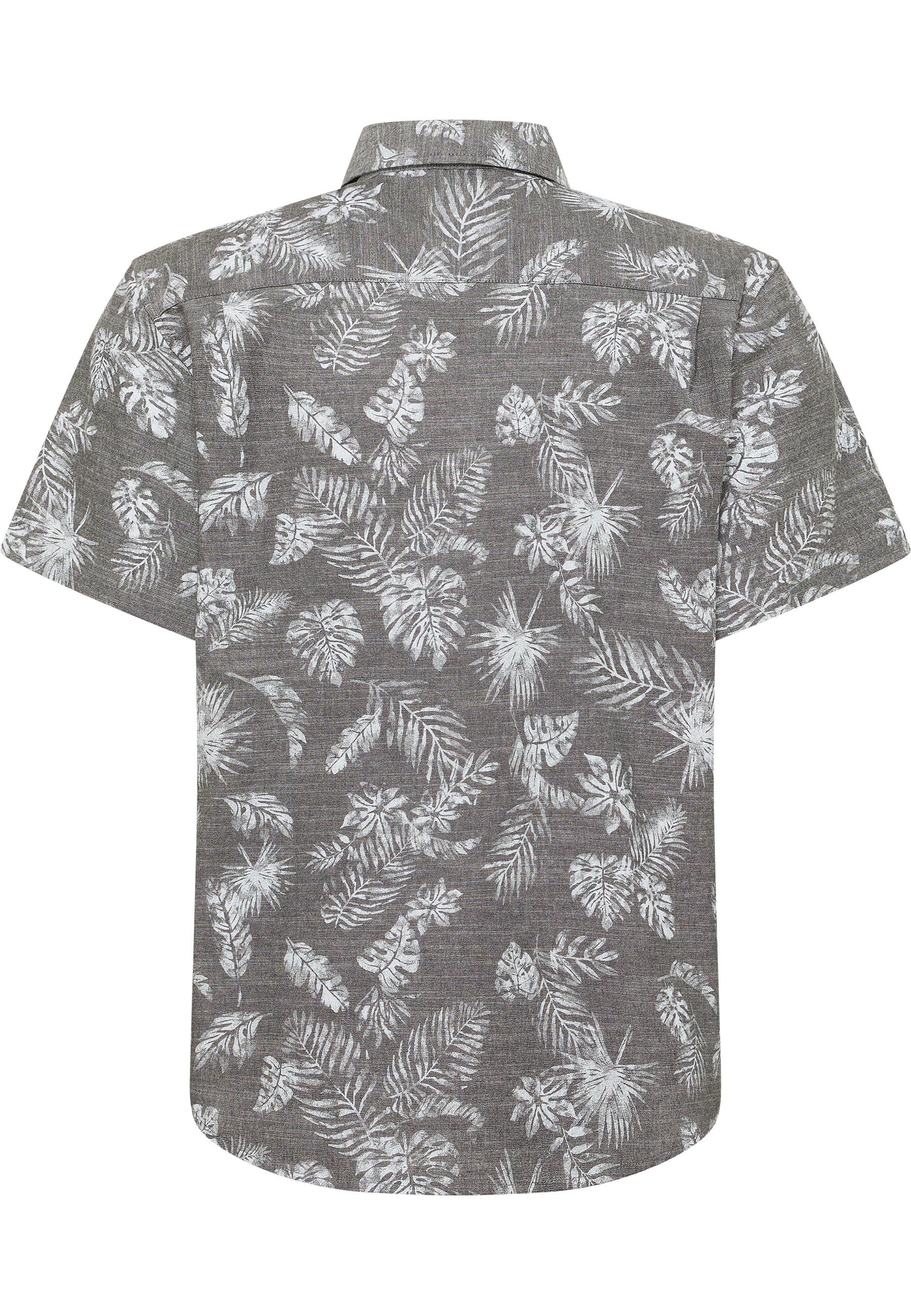 Hemd, Hemd mit Muster, Hawaii-Stil, Kurzarm, Graues Shirt