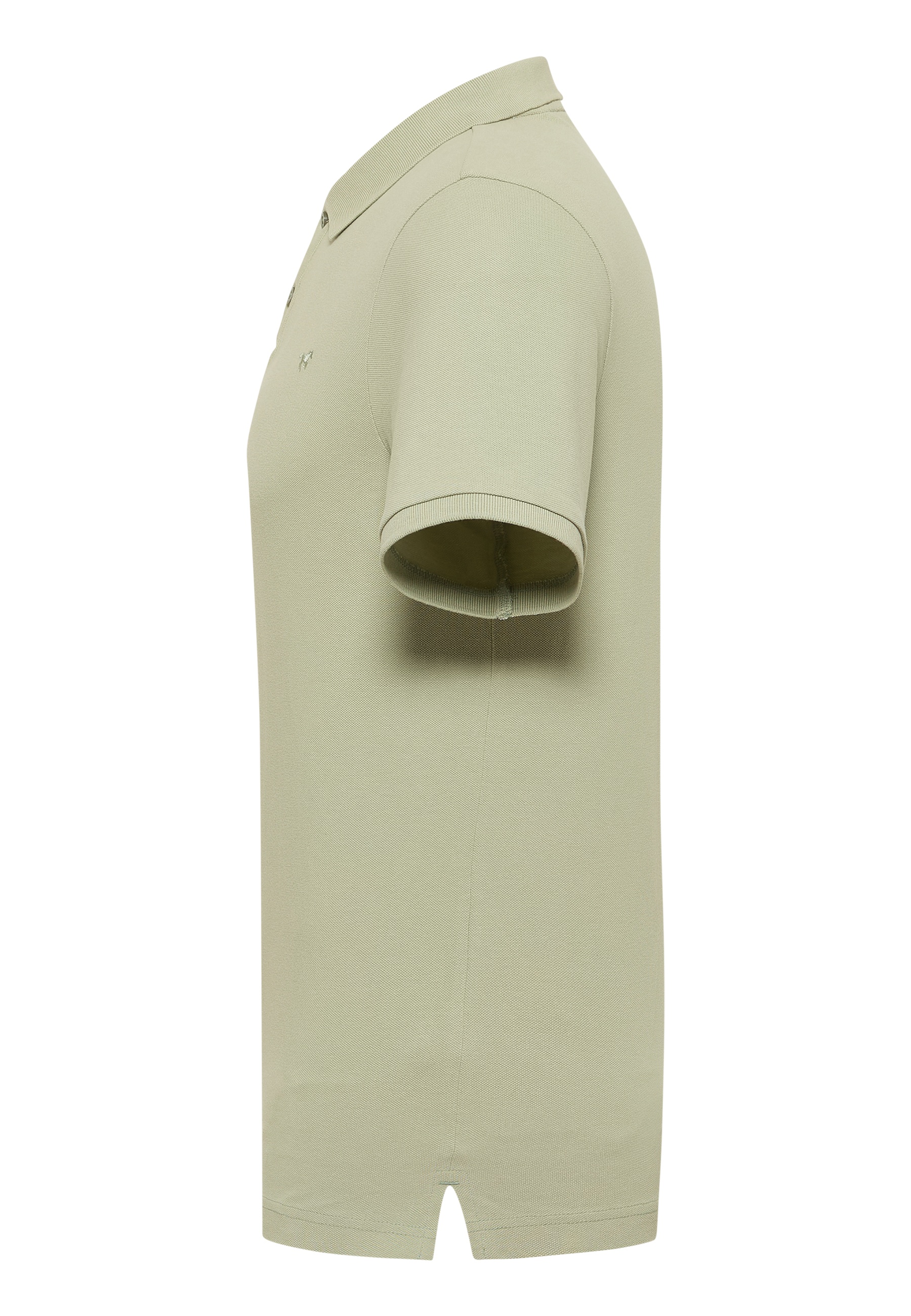 polohemd, kurzarm, beige, Strickpolo, Seitenschlitz unten