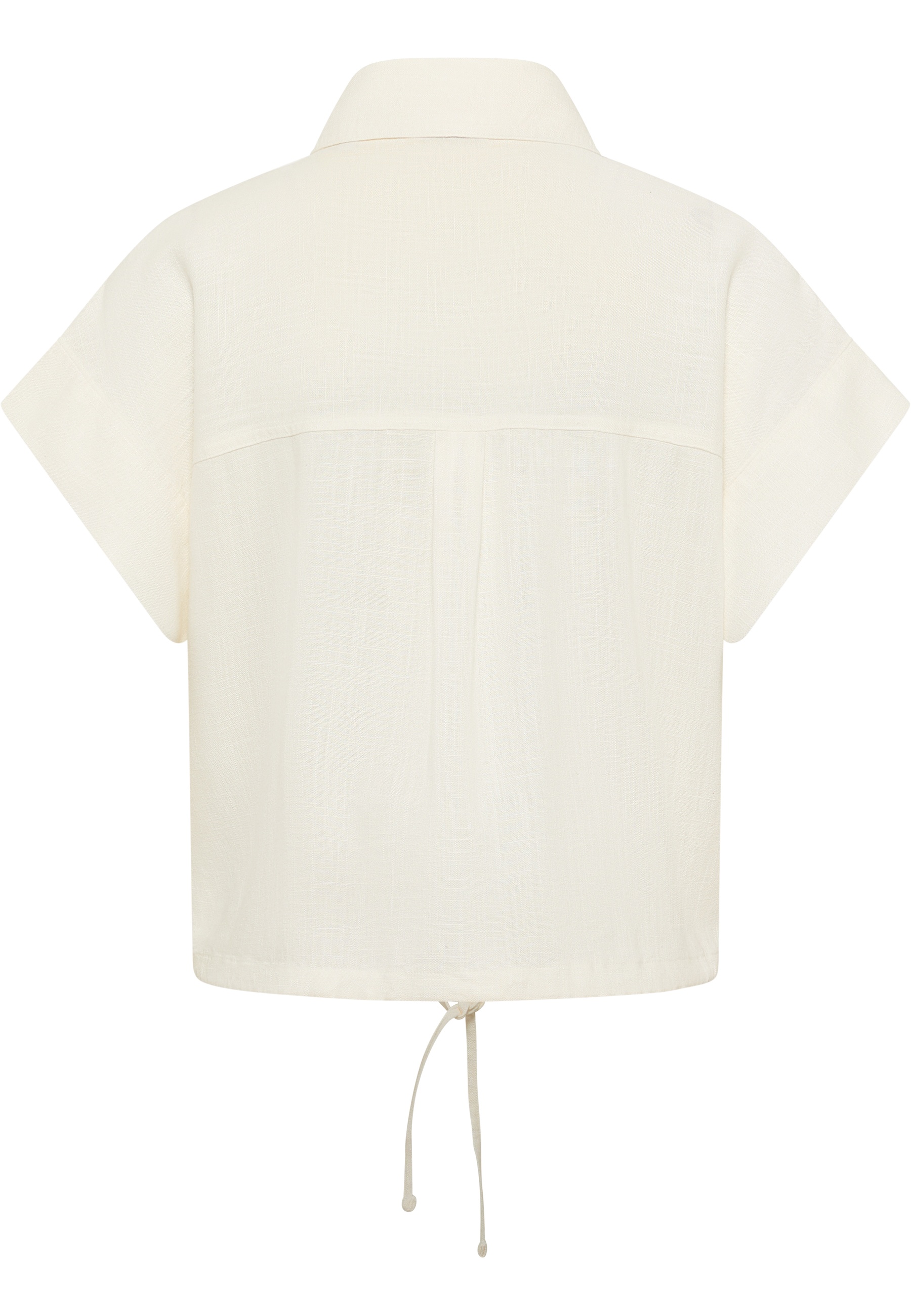Lichtes Shirt, Voile-Look, Hemdjacke, Kragenhemd, Kordelzug unten