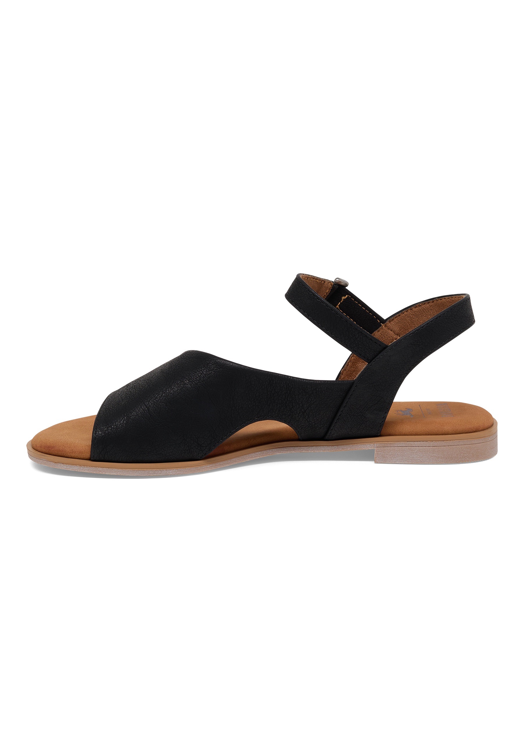 Sandale, Sandalette, Schwarz, Riemchen, Lederoptik