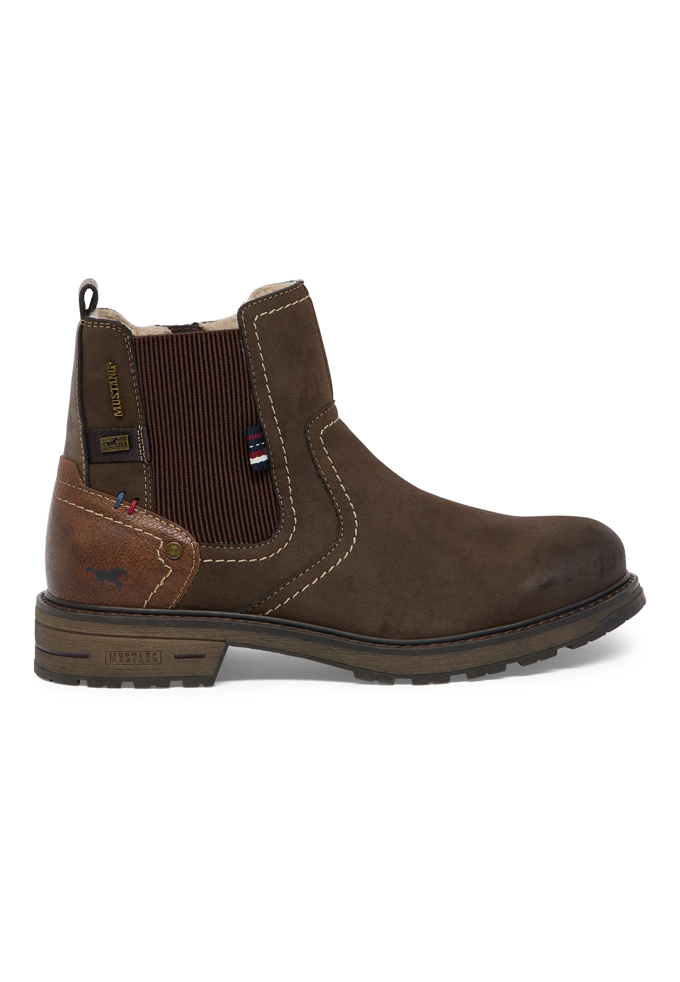 Stiefel, Chelsea Boot, Braun, Gummisohle, Elastischer Bund