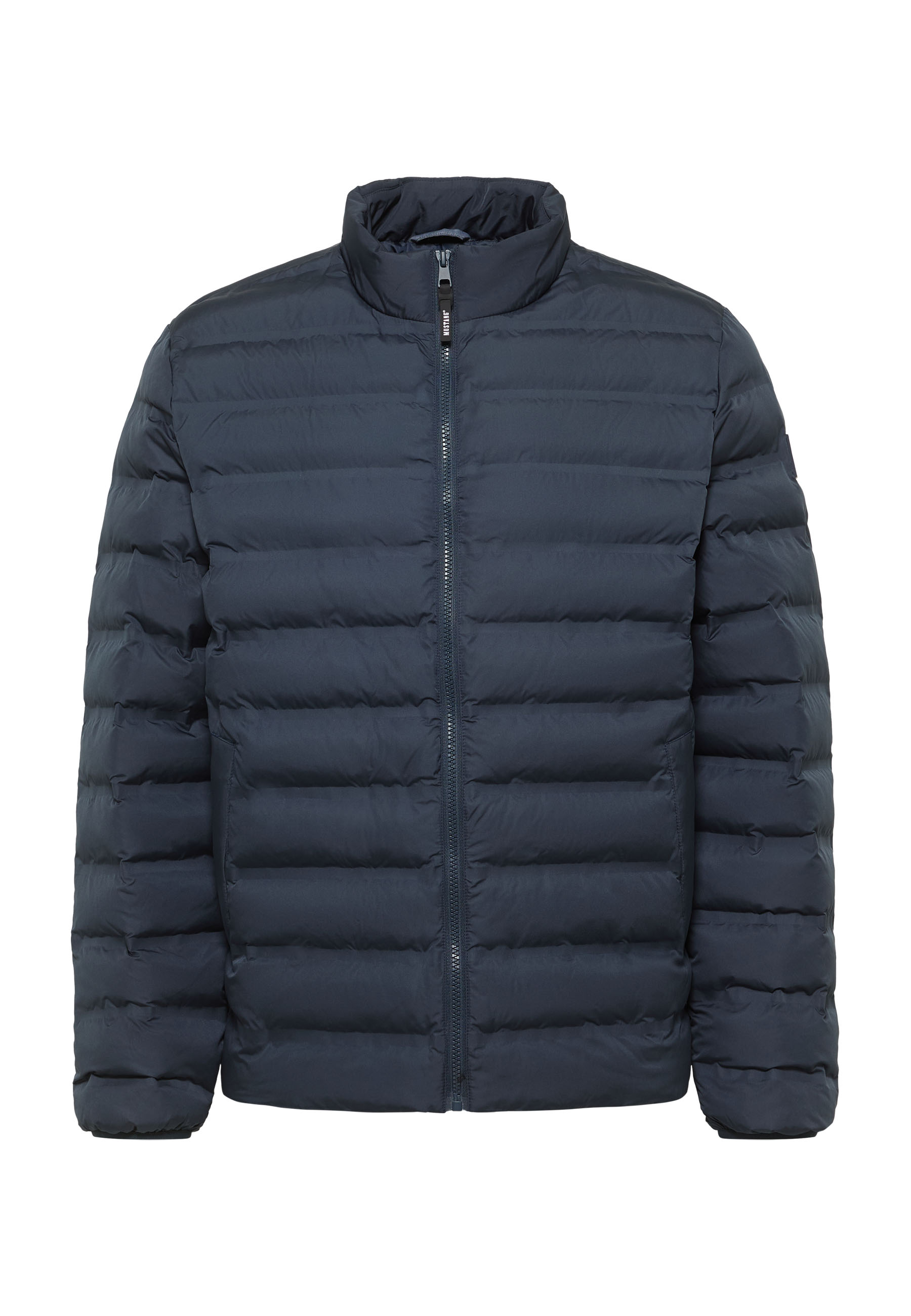 Pufferjacke, Steppjacke, Dunkelblau, Reißverschluss, Kragen