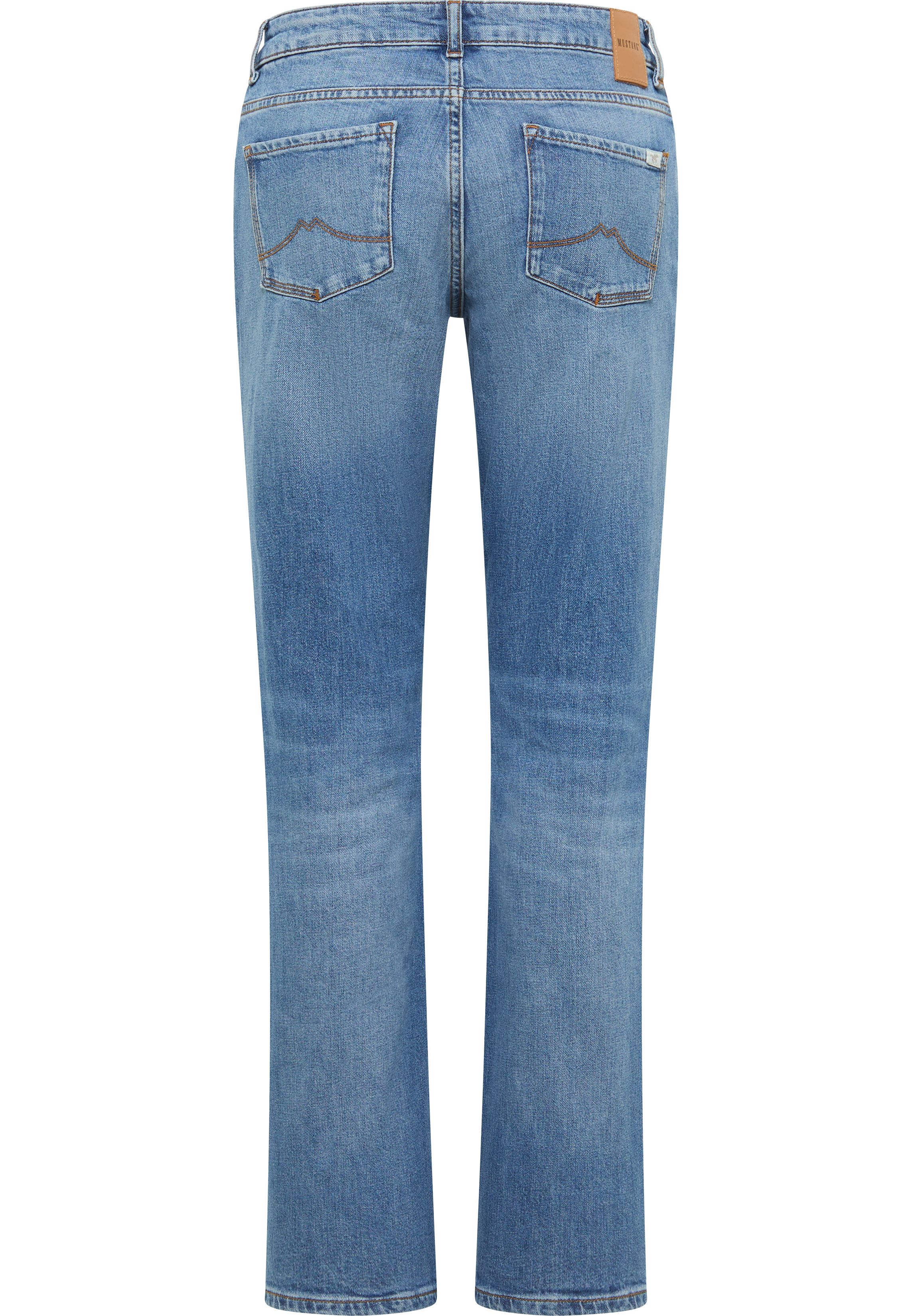 Jeans, Denim, Hintere Taschen, Blau, Gerade Bein