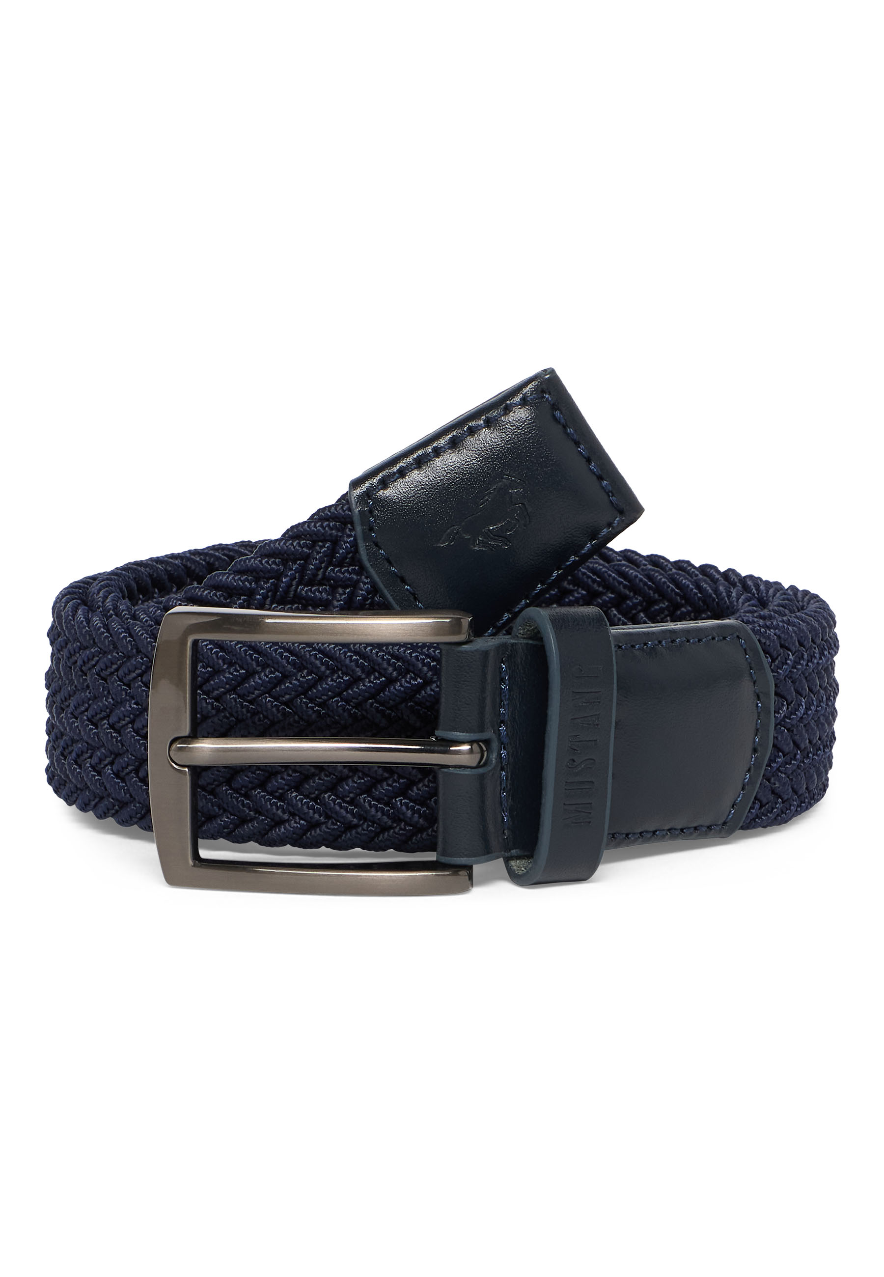 Mustang Herren Gürtel 35 mm Bandgürtel, dunkelblau