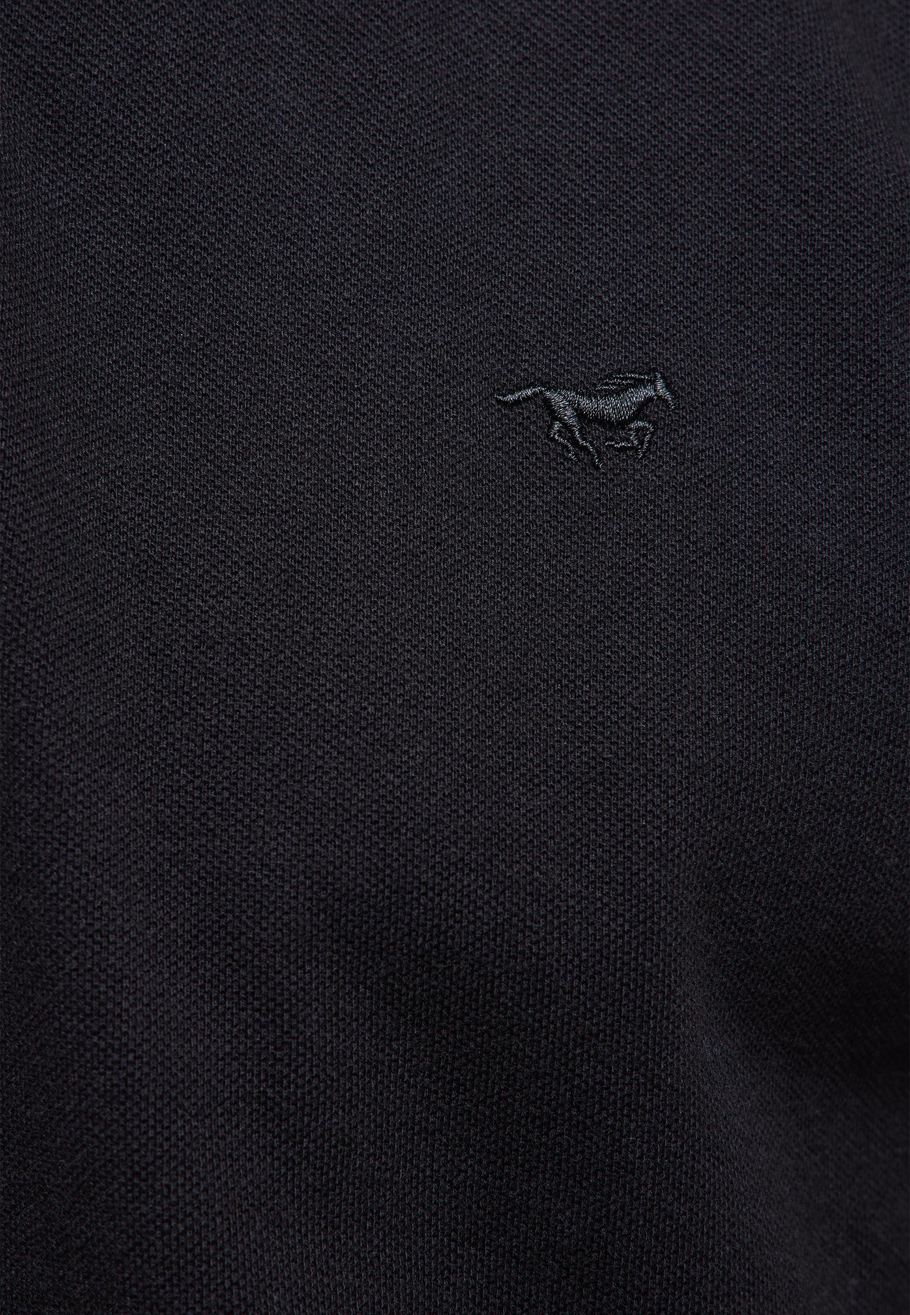 Polo, Pique, Schwarz, Emblem, Stickerei