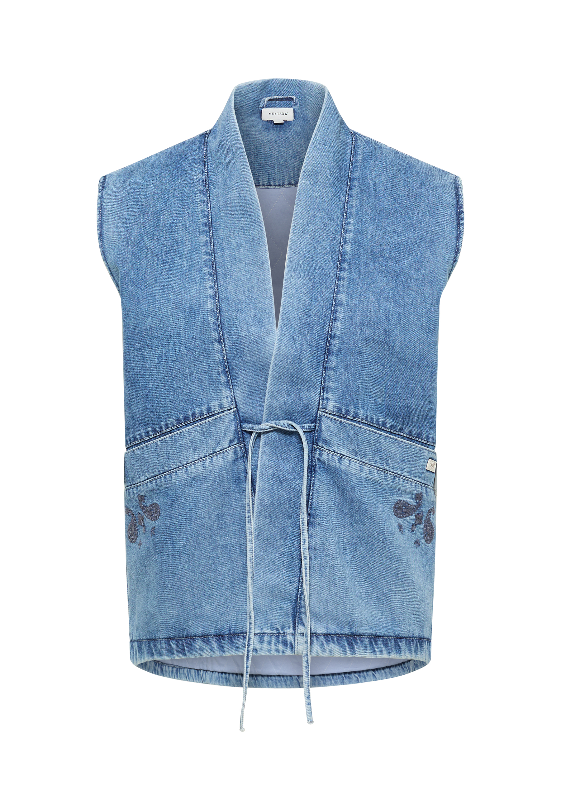 Mustang Damen Weste Style Gillian Denim Vest, hellblau