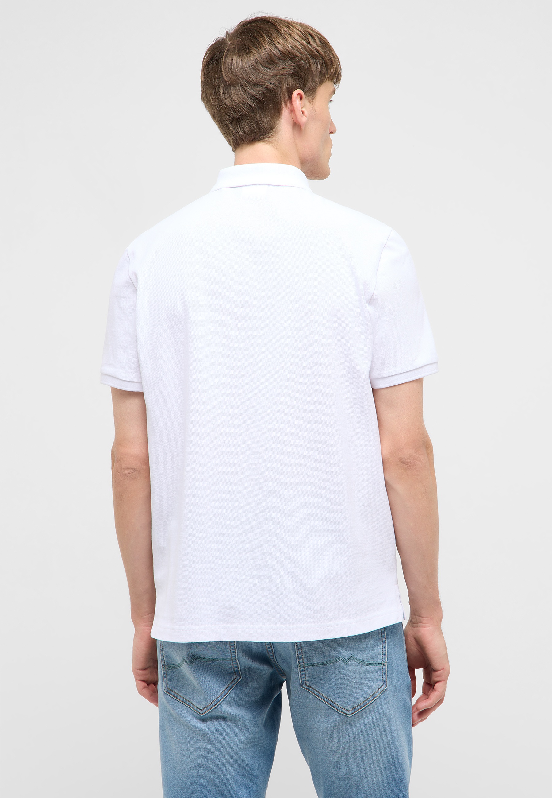 Polohemd, weißes Polohemd, Kurzarm, Baumwolle, casual Oberteil