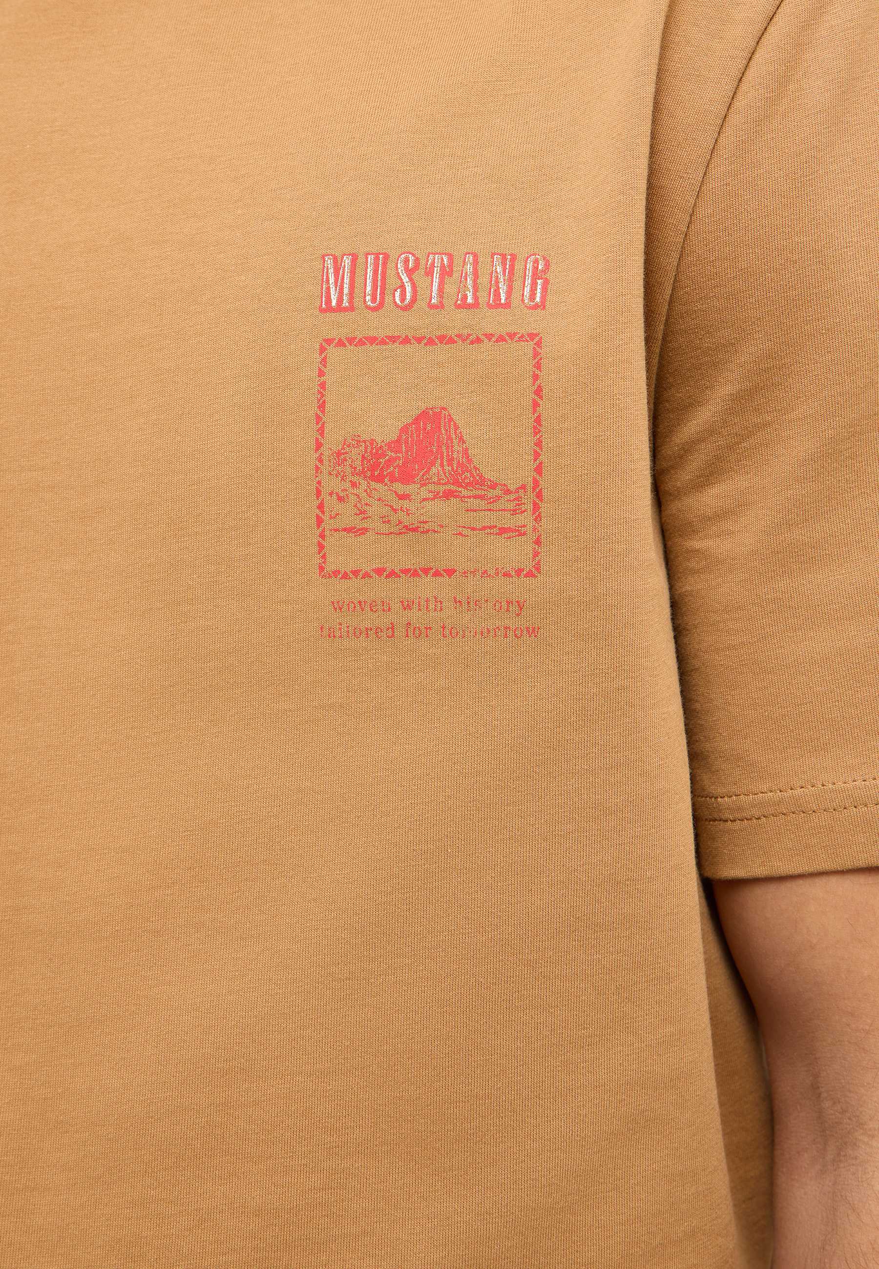 tshirt, cotton, beige, mustang, graphic