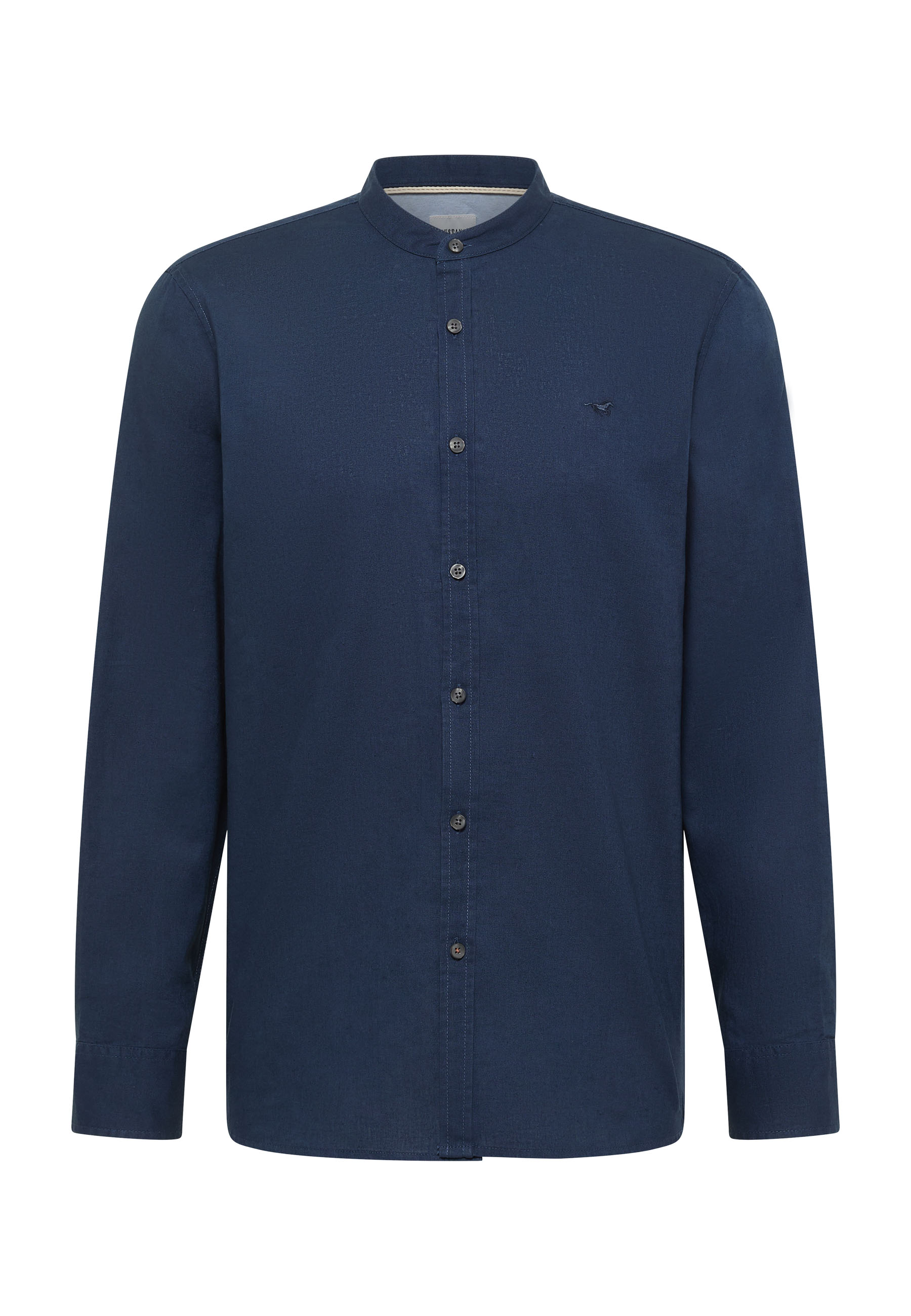 hemden, langarmshirt, knopfleiste, marineblau, unifarben