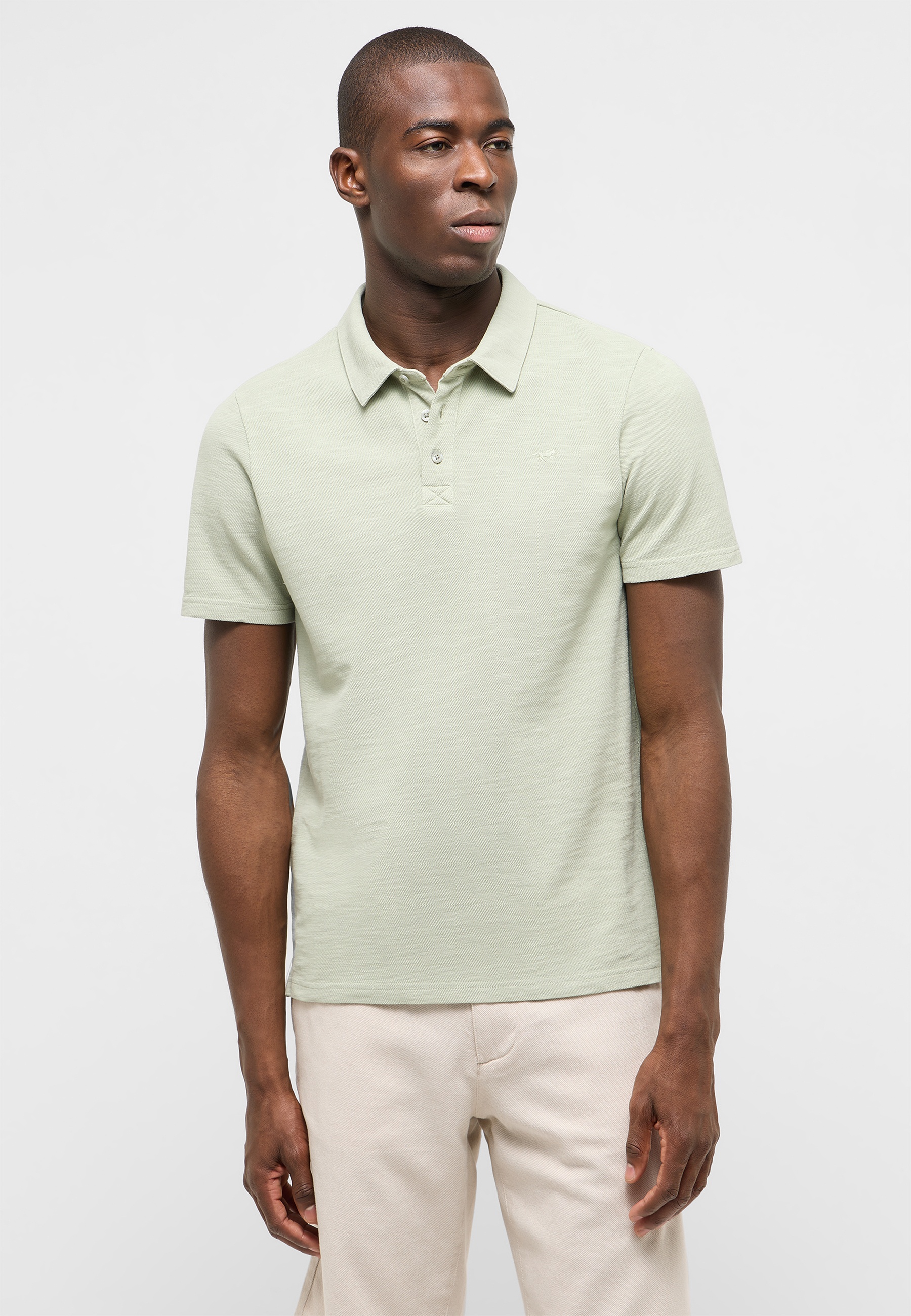 Polohemd, Kurzarm, Polo-Shirt, Mintgrün, Baumwolle