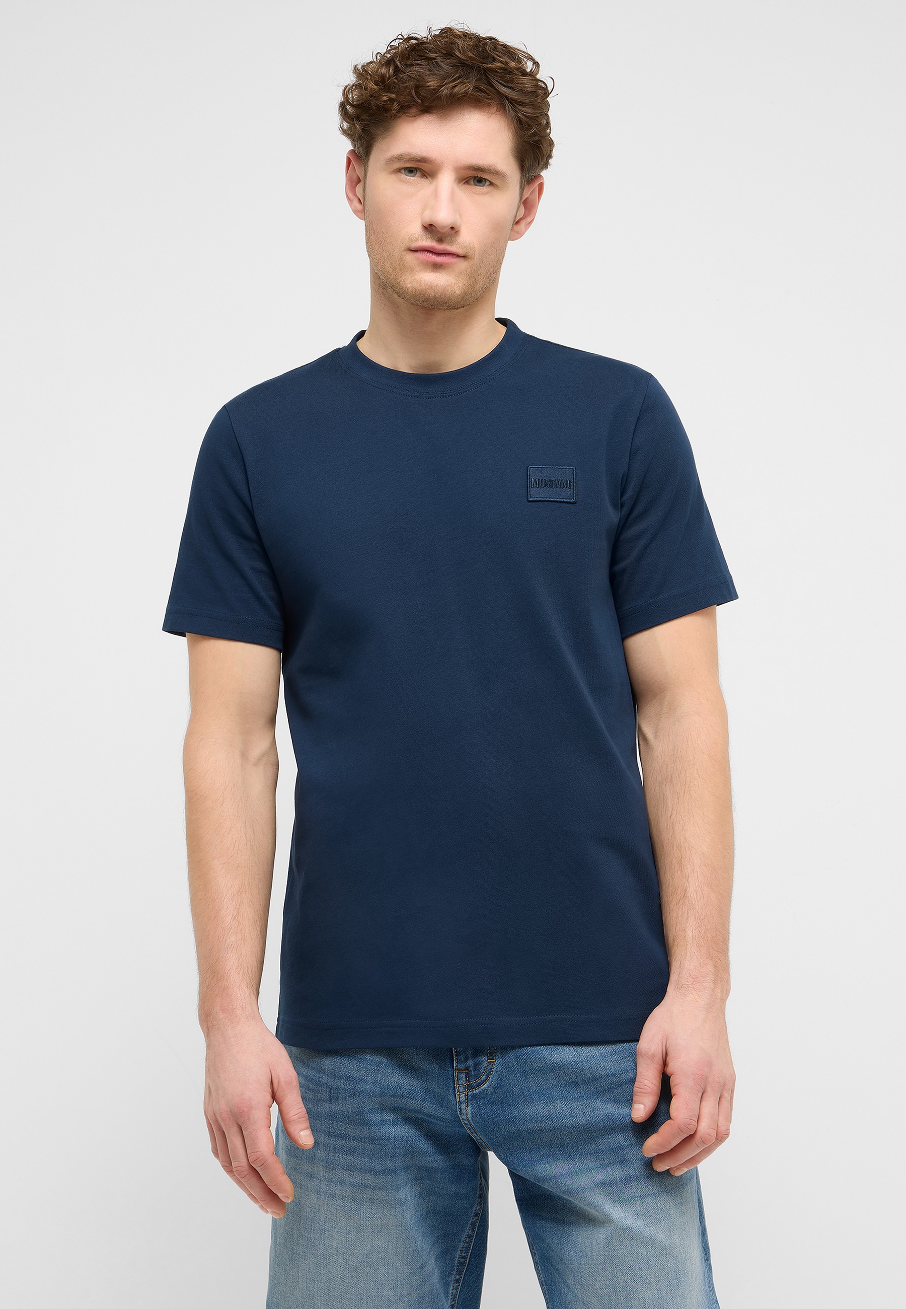 tshirt, Baumwolle, Kurzarm,  Navy, einfarbig