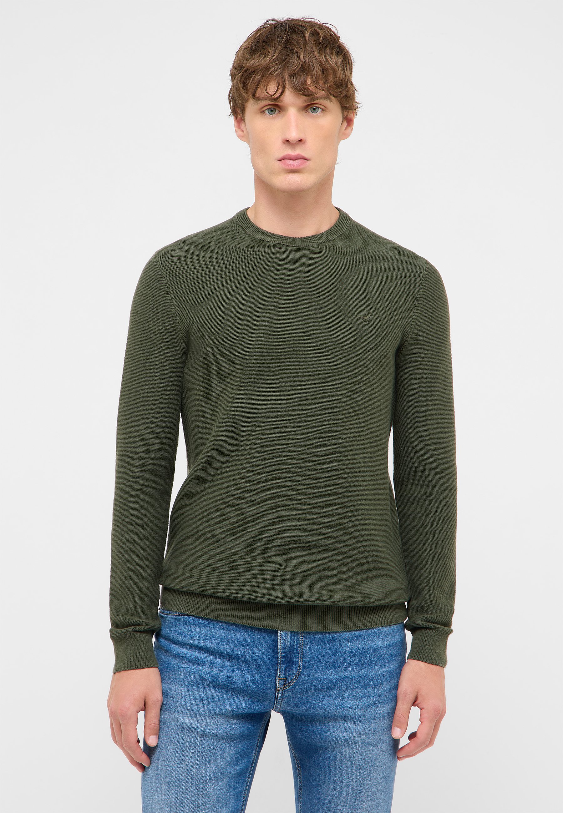 pullover, Kragenloser Rundhalsausschnitt, Streifen?, olivgrün, Langärmelig