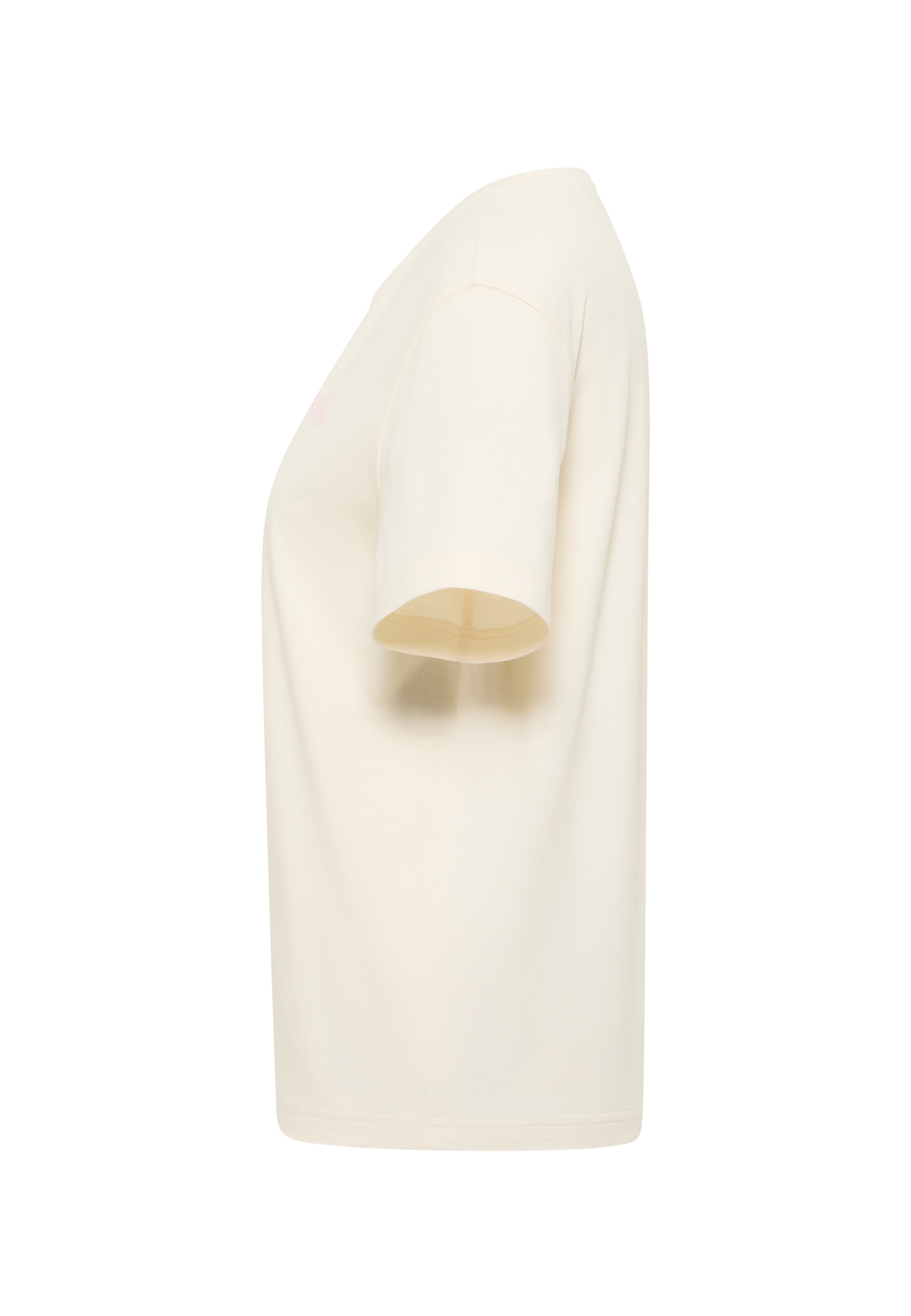 T-Shirt, Kurzarm, Beige, Einfarbig, Baumwolle